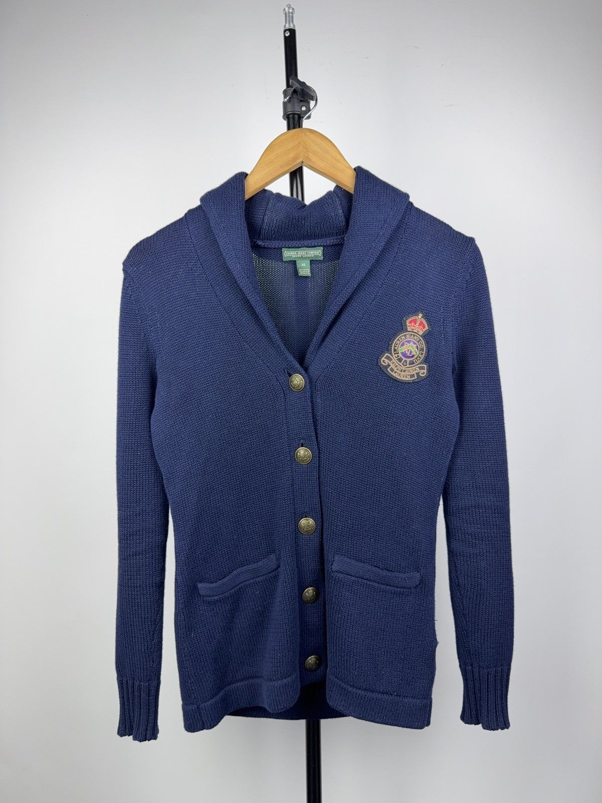 Polo Ralph Lauren 00s Ralph Lauren Jeans Co Crest Shawl Collar Knit Cardigan Size XS / US 0-2 / IT 36-38 - 1 Thumbnail