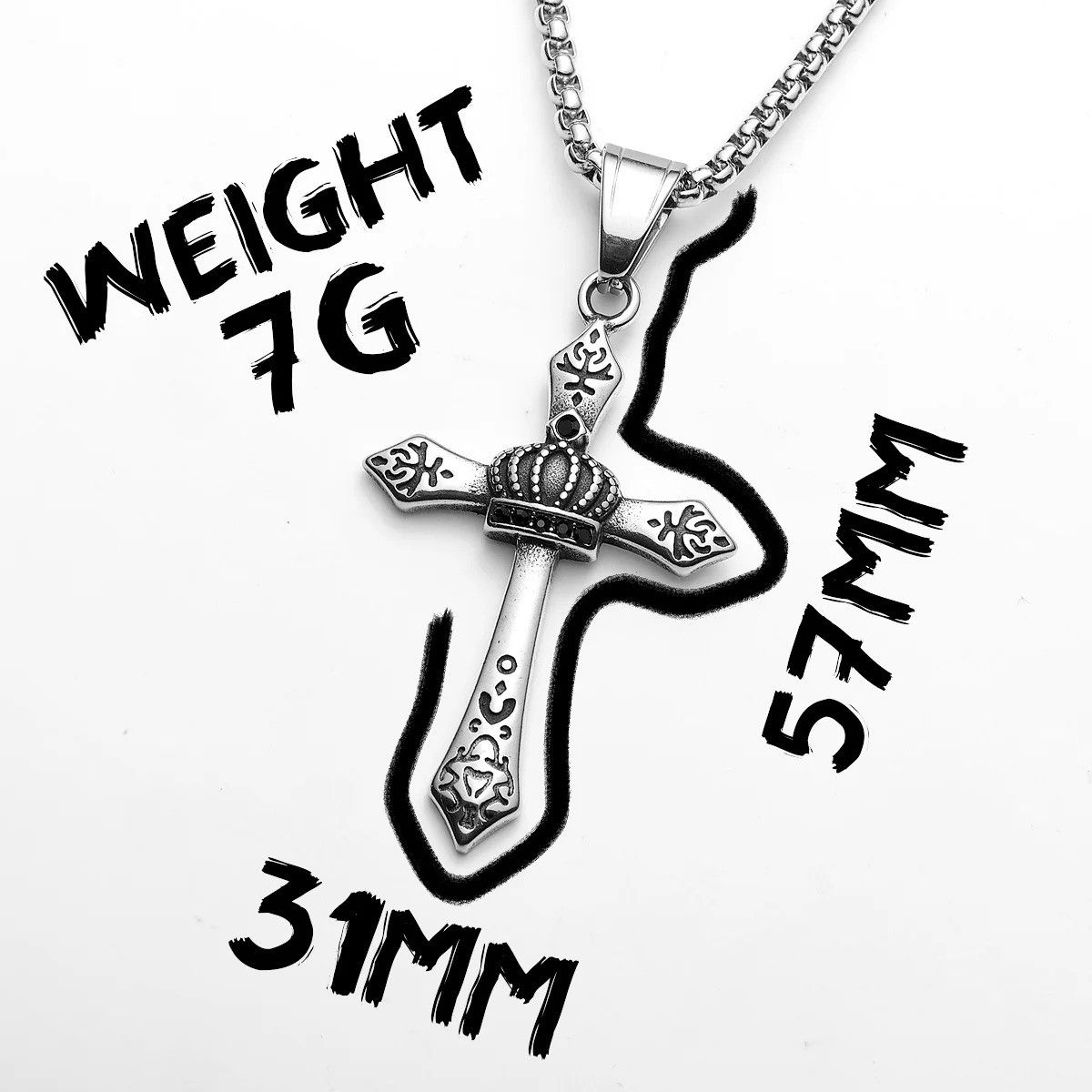 Other Crown Cross Pendant Accessories Necklace Gifts For Him Size ONE SIZE - 6 Thumbnail