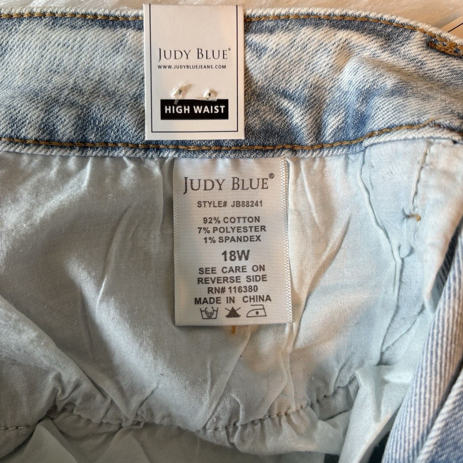 Judy Blue Judy Blue Jeans Women 18W Acid Wash Slim Fit High Waist NWT Size 33" - 5 Thumbnail