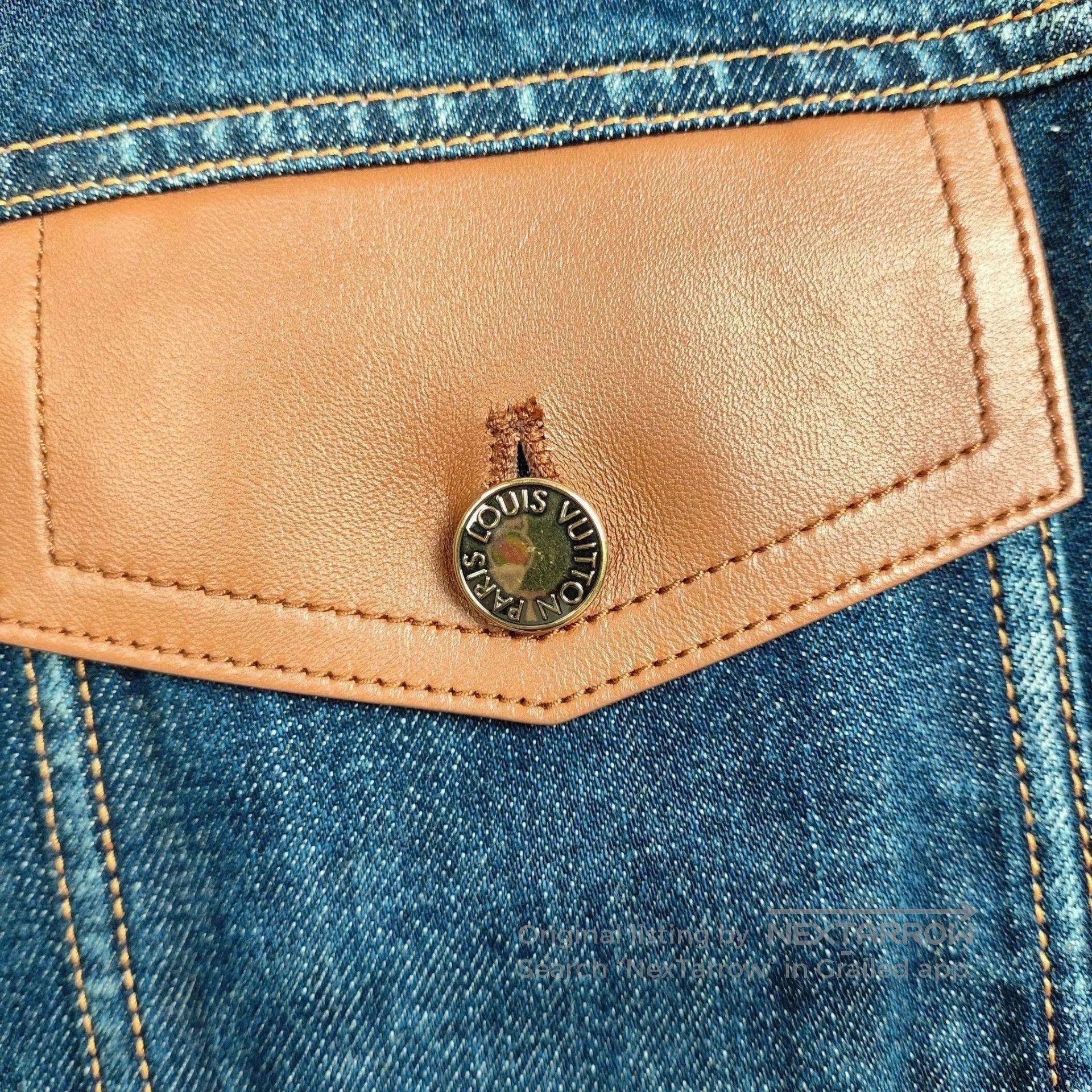 Louis Vuitton LV Women's Denim Leather Patchwork Jacket. Size US XS / EU 42 / 0 - 3 Thumbnail