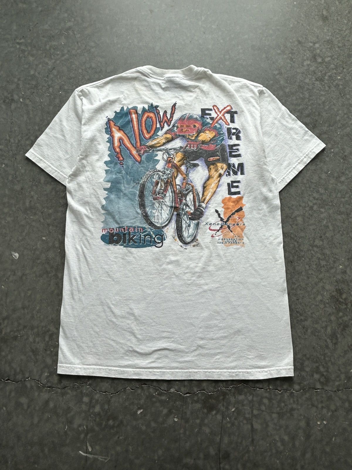Vintage Vintage 90s Extreme Mountain Biking Graphic Tee Size US L / EU 52-54 / 3 - 1 Thumbnail