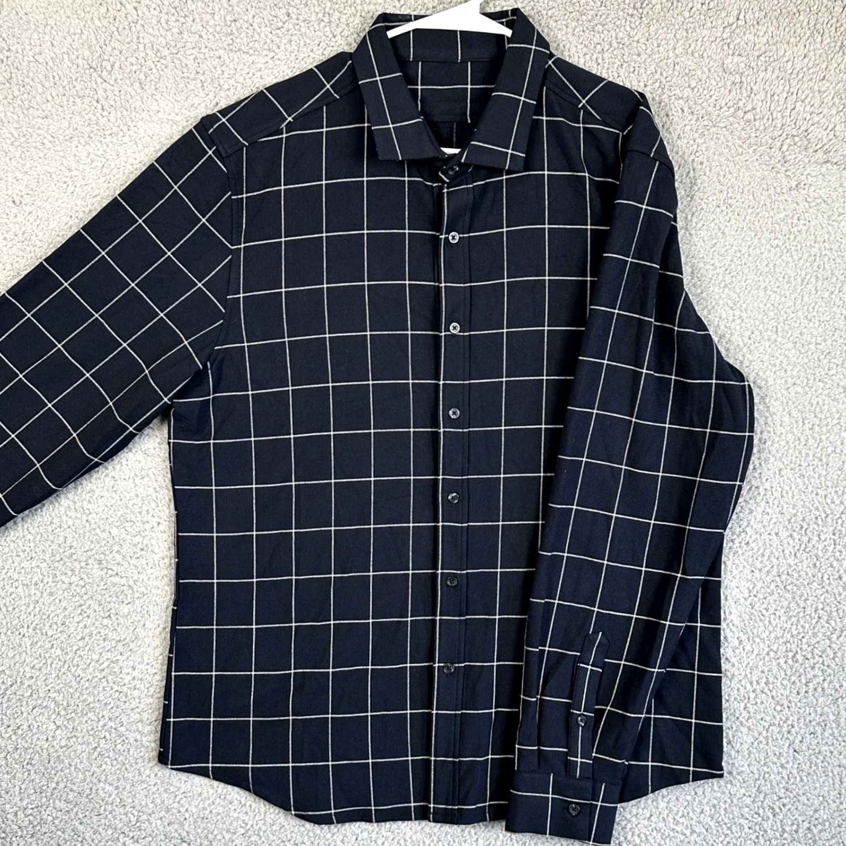 Vintage Ministry Of Supply Shirt Button Up Men XL Navy Blue Windowpane Check Long Sleeve Size US XL / EU 56 / 4 - 2 Thumbnail