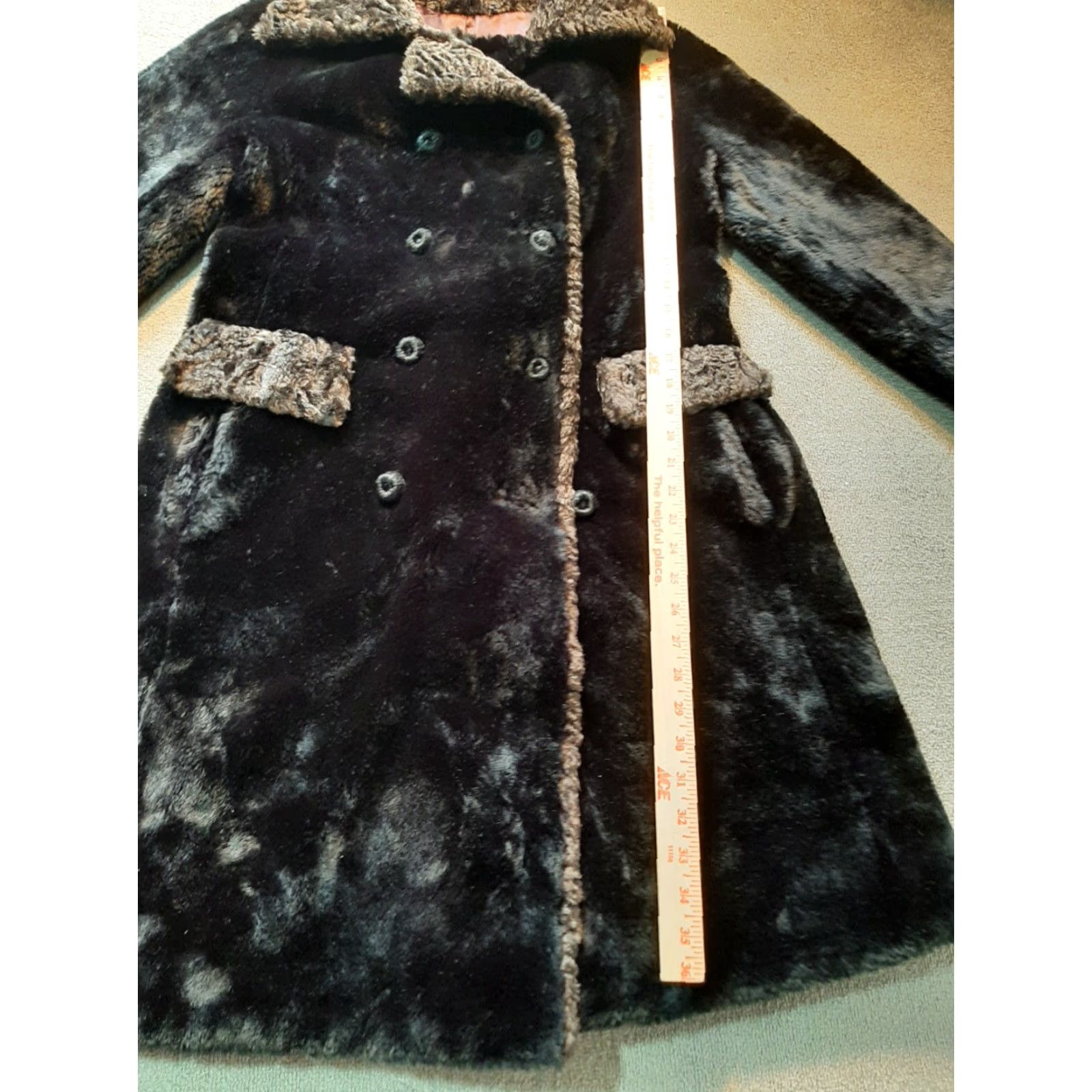 Vintage VINTAGE Fairmoor Jacket Womens Black 36" Chest Button Up Made in USA Long Overcoat Pockets Collared Lined Spread Collar USA Theme Button Closure Size XS / US 0-2 / IT 36-38 - 2 Thumbnail