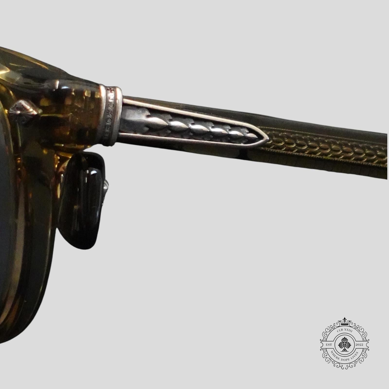 Chrome Hearts Chrome Hearts Chirp Chirp Glasses in Olive/Silver Size ONE SIZE - 3 Thumbnail