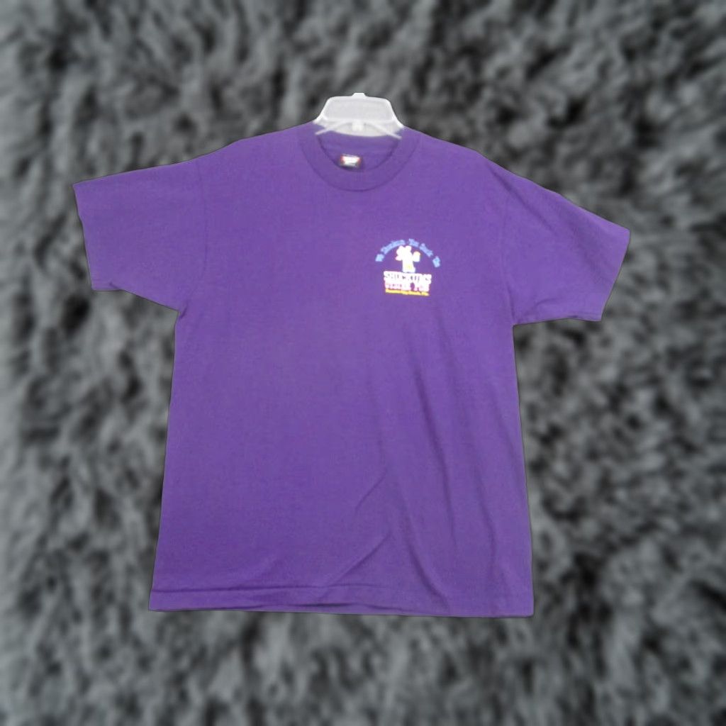 Vintage VINTAGE Screen Stars Best Shirt Mens XL Purple Graphic Shuckums Oyster Pub Front Back Logo 90s Beach Bar Pub Size US XL / EU 56 / 4 - 1 Thumbnail