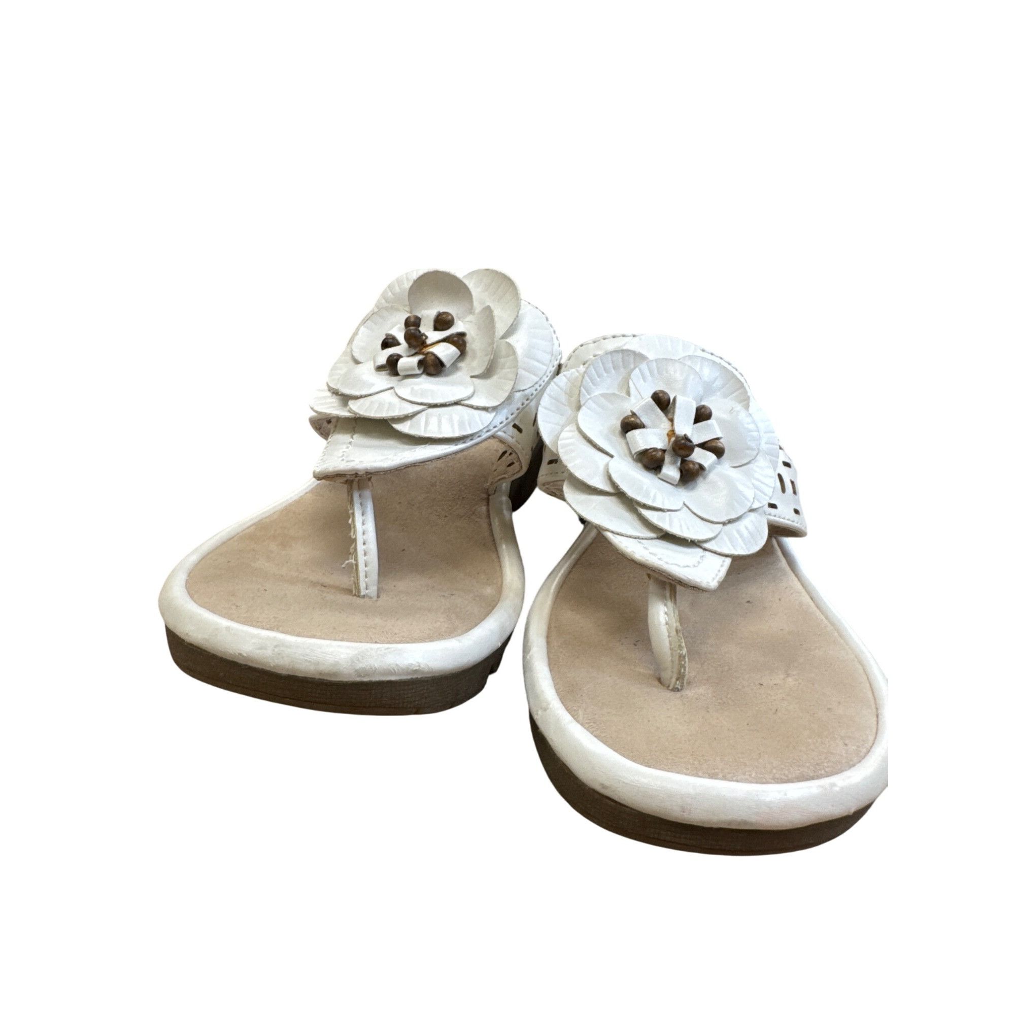 Other Cliffs By White Mountain Womens White Floral Slip-On Sandals Size US 6 / IT 36 - 7 Thumbnail