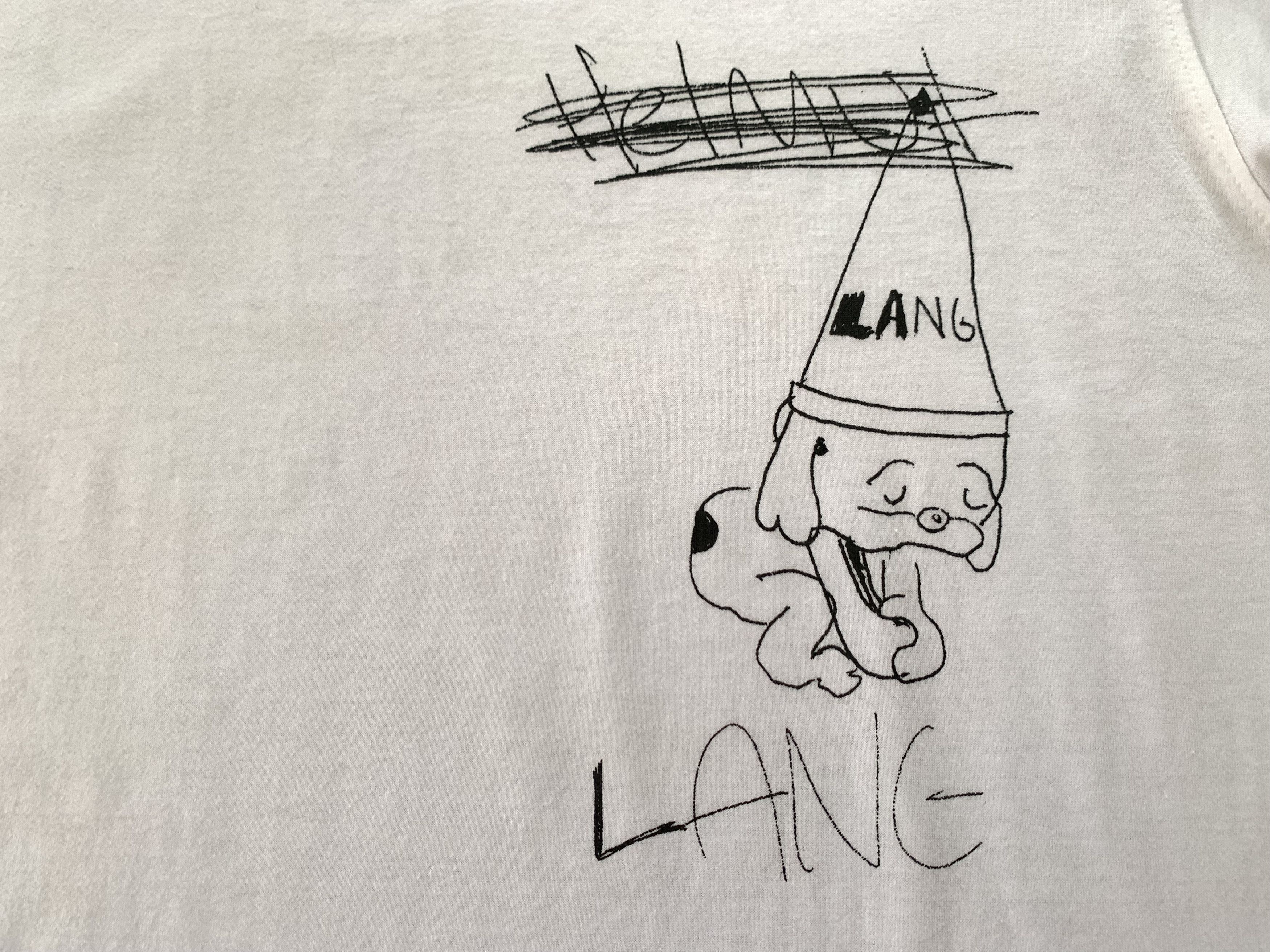 Helmut Lang Helmut Lang Puppy Drawing Printed T Shirt Size US L / EU 52-54 / 3 - 5 Thumbnail