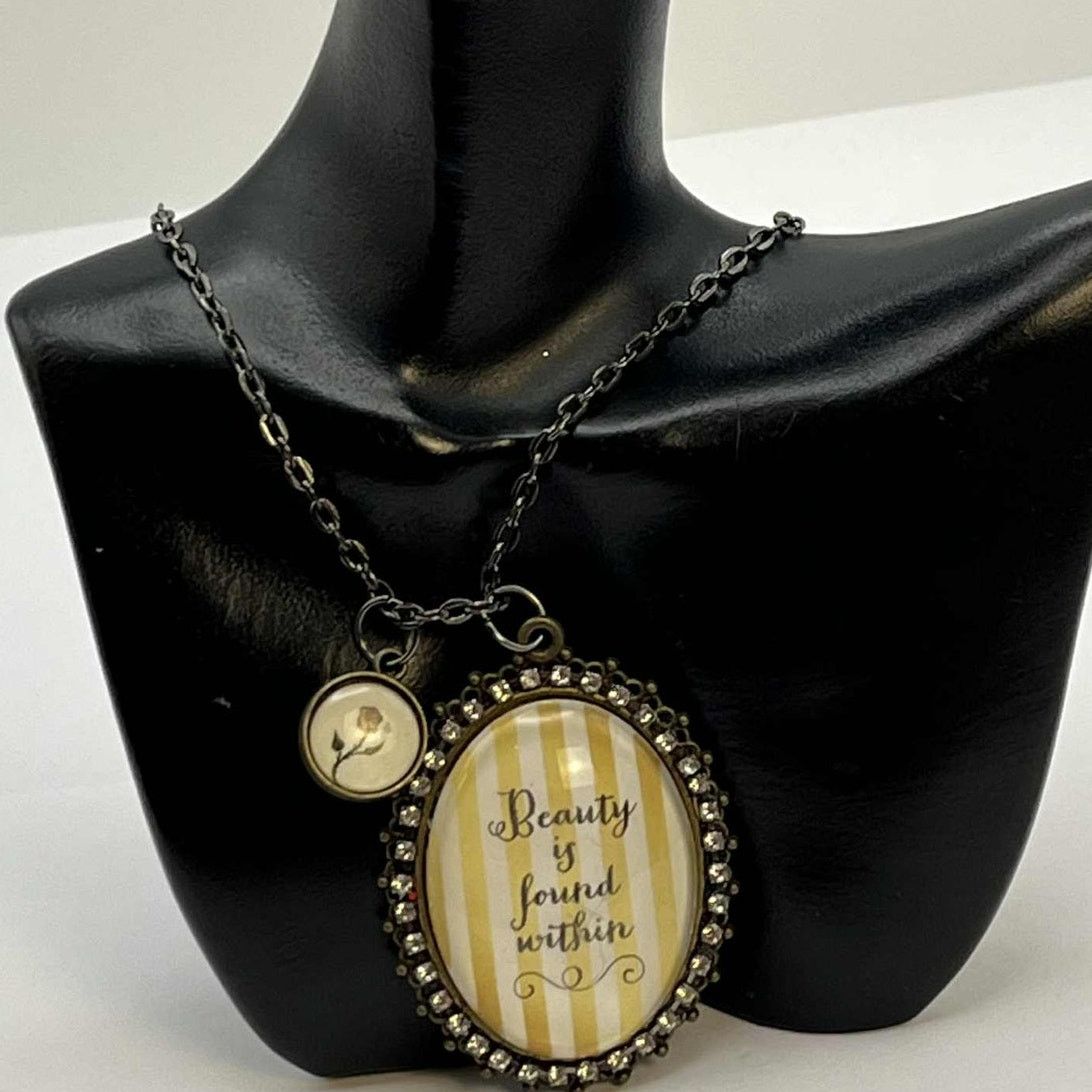 Other Silver "Beauty is Found Within'' Necklace Size ONE SIZE - 2 Thumbnail