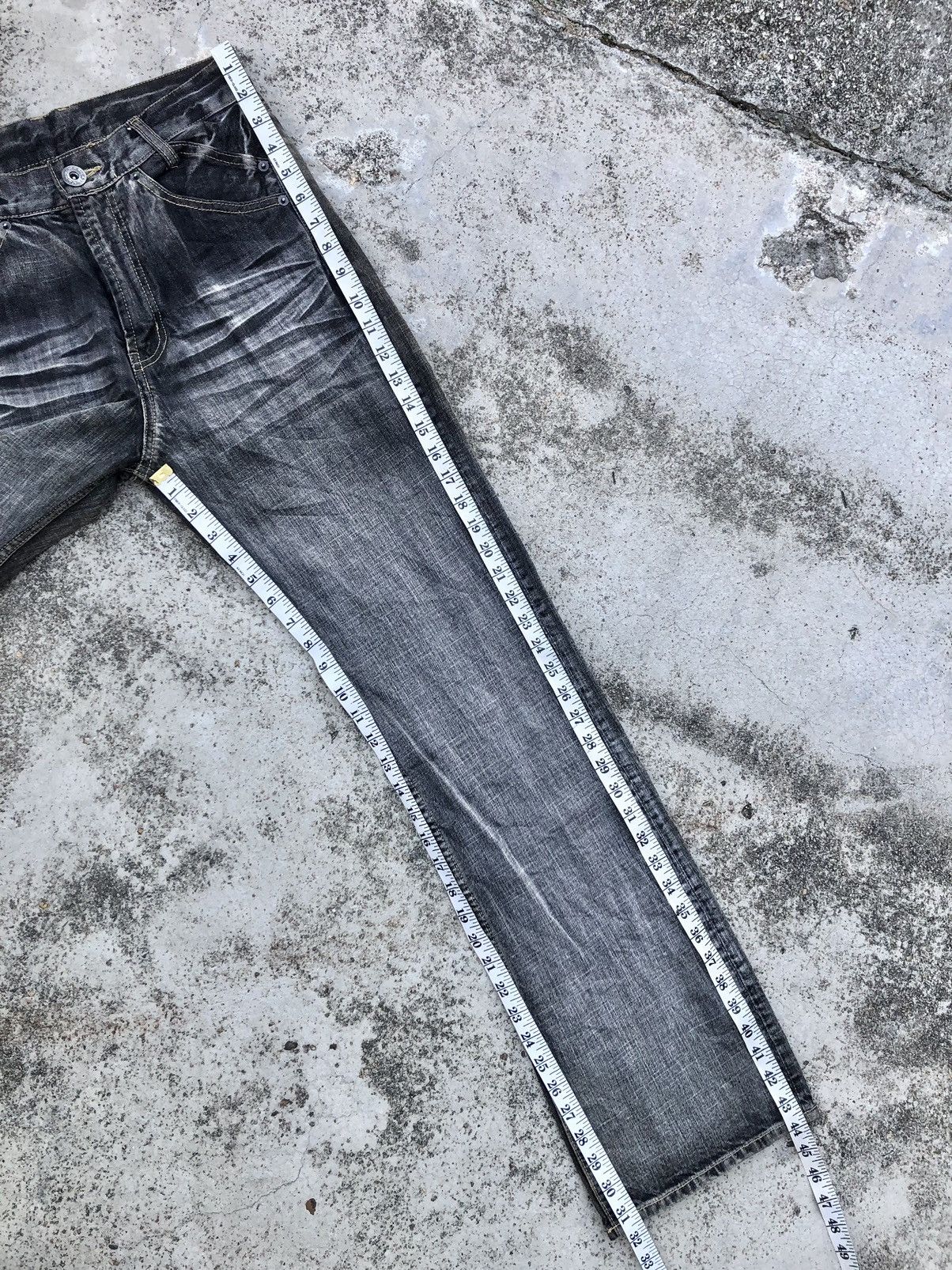Japanese Brand WASHED BLACK FLARE DENIM Size US 28 / EU 44 - 10 Thumbnail