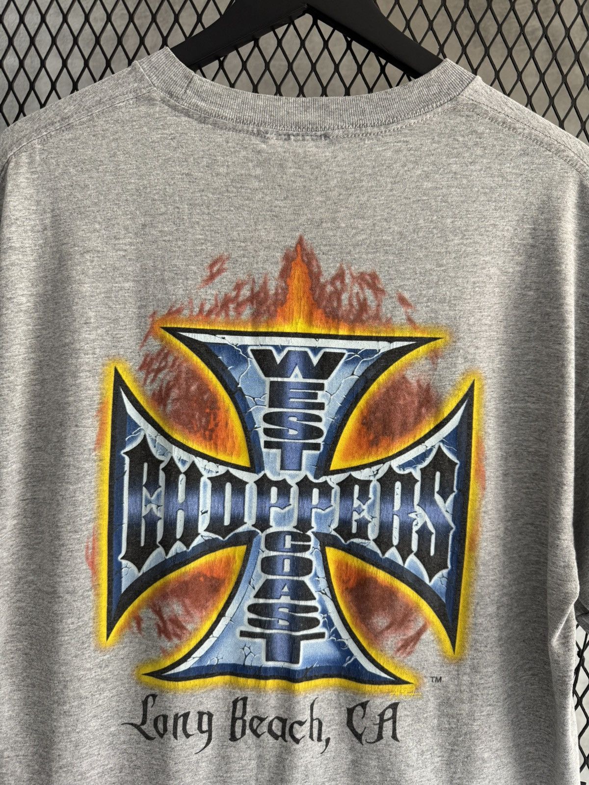 West Coast Choppers Vintage 2000s West Coast Choppers Chrome Flames Tee Size US XL / EU 56 / 4 - 4 Thumbnail