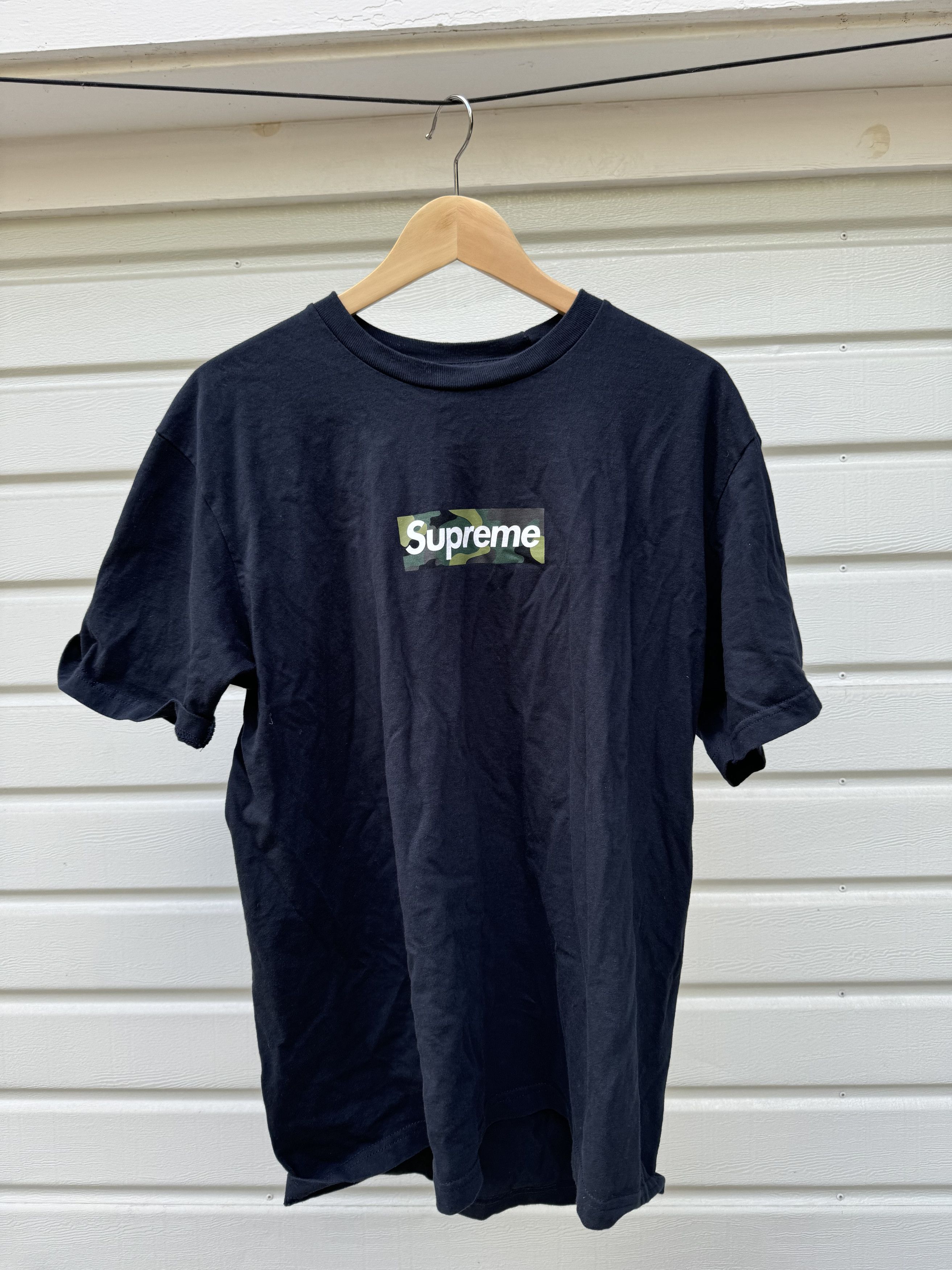 Supreme Supreme Camo on Black Box Logo Tee | Grailed