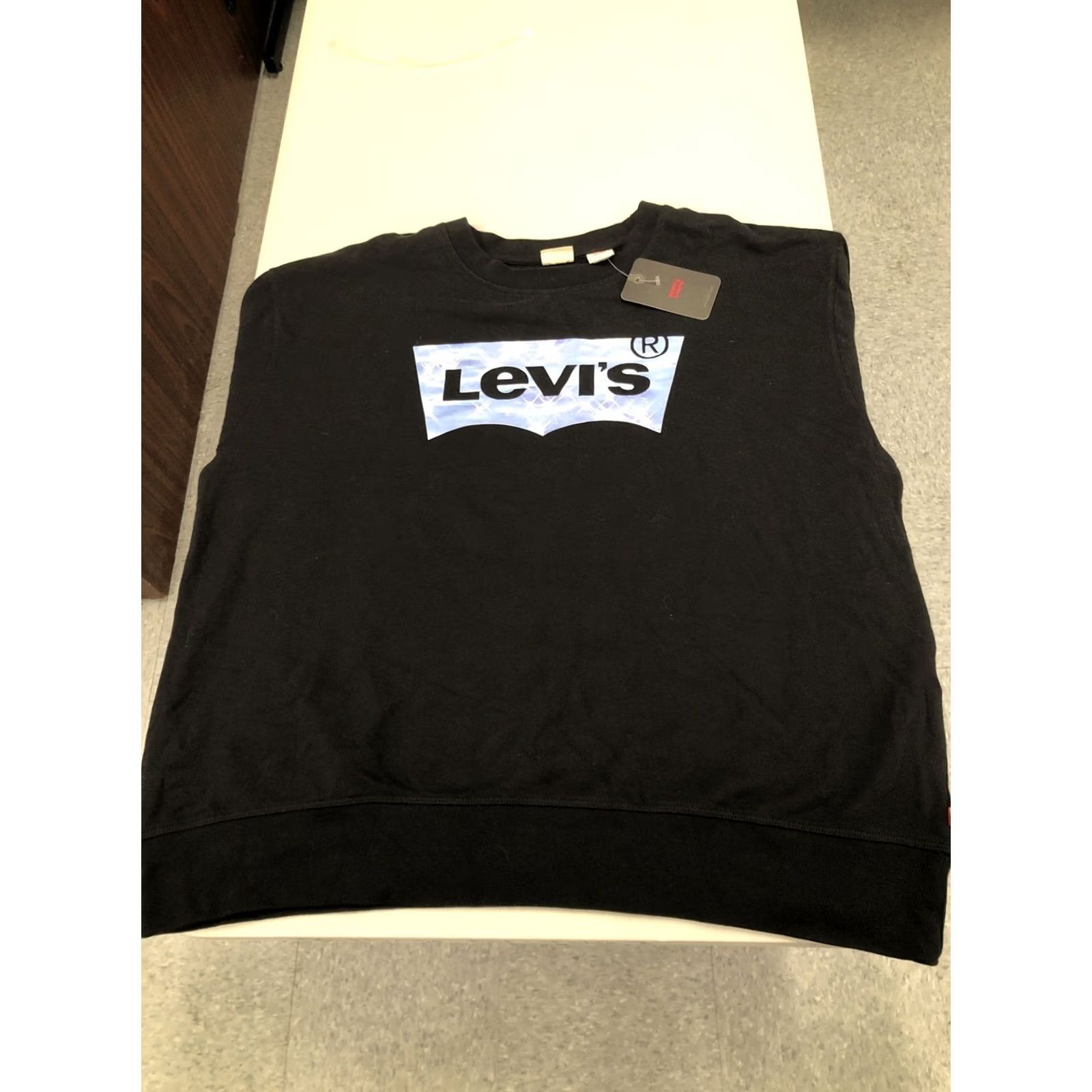 Levi's Levi's Womens 2X Logo Crew Neck Sweatshirt Pullover Solid Black Size XXL / US 16-18 / IT 52-54 - 4 Thumbnail