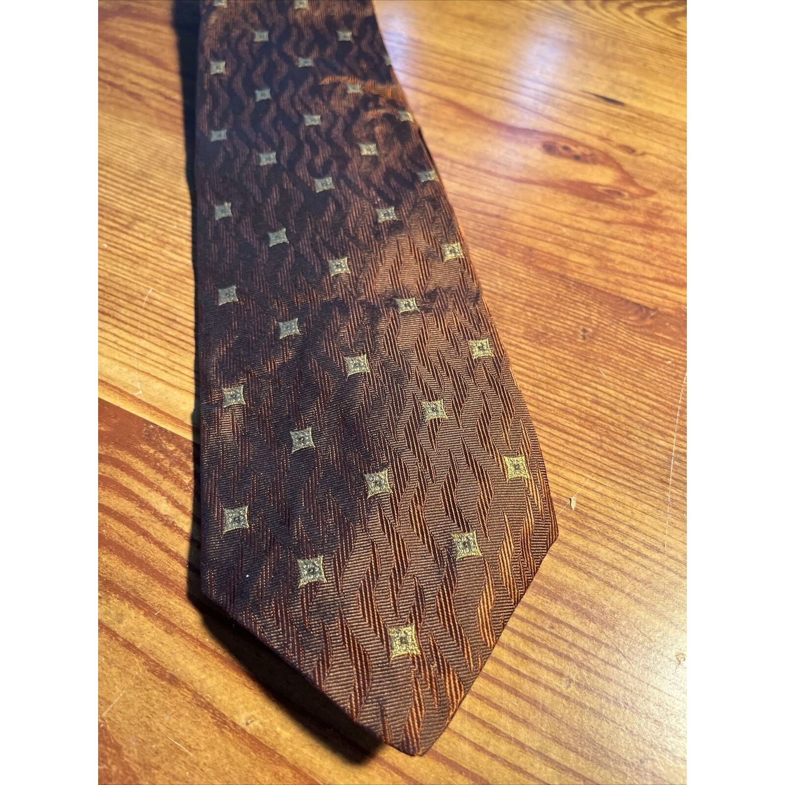 Robert Talbott Roger Talbott Best Of Class Parisian Men’s Rust Silk Necktie Size 28 - 2 Thumbnail