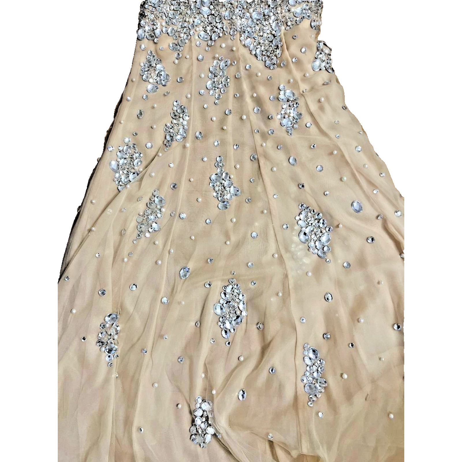 & Other Stories Jovani Bejeweled Dress New Bejge Size 0 A001895 Size XS / US 0-2 / IT 36-38 - 11 Thumbnail
