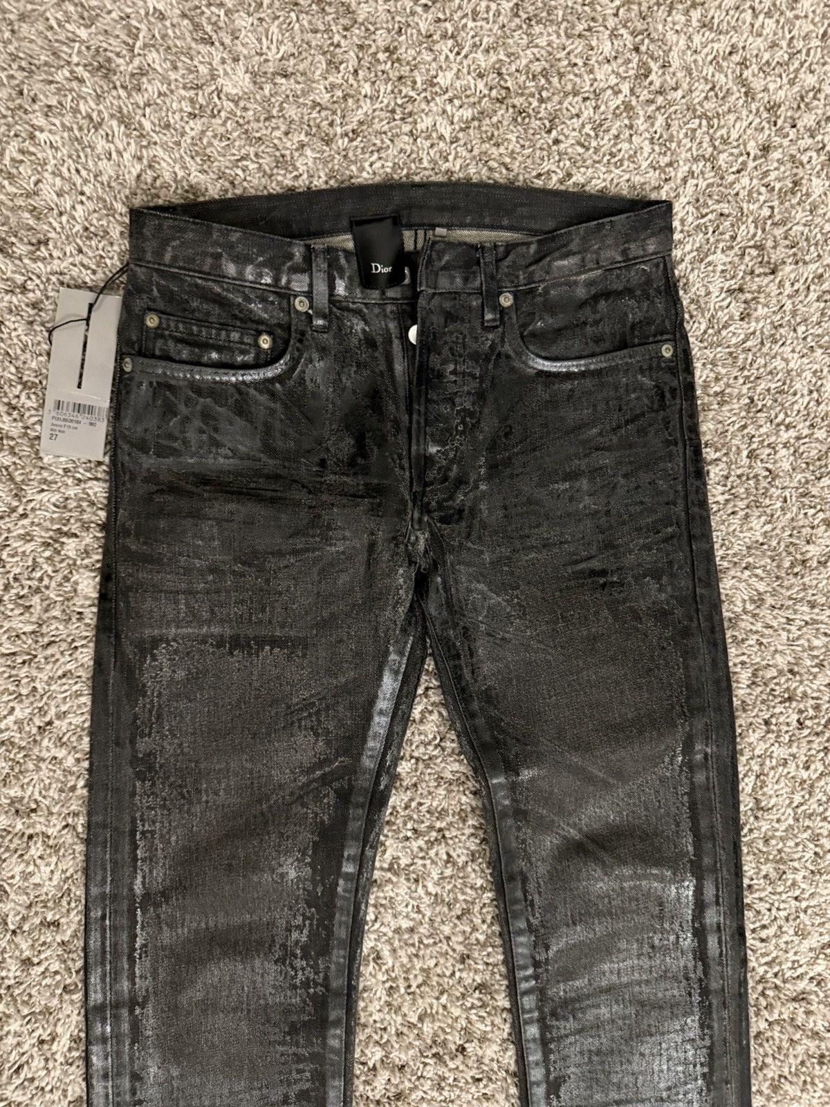 Dior Dior Homme AW07 Black Lusters Waxed Denim Size US 27 - 2 Thumbnail