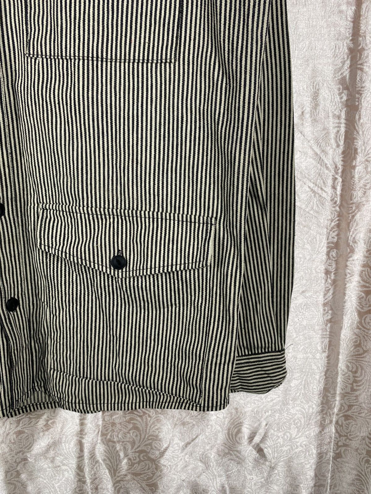 Japanese Brand Vintage LEFLAH Hickory Stripe Workwear Shirt Jacket Japanese Size US XL / EU 56 / 4 - 8 Thumbnail