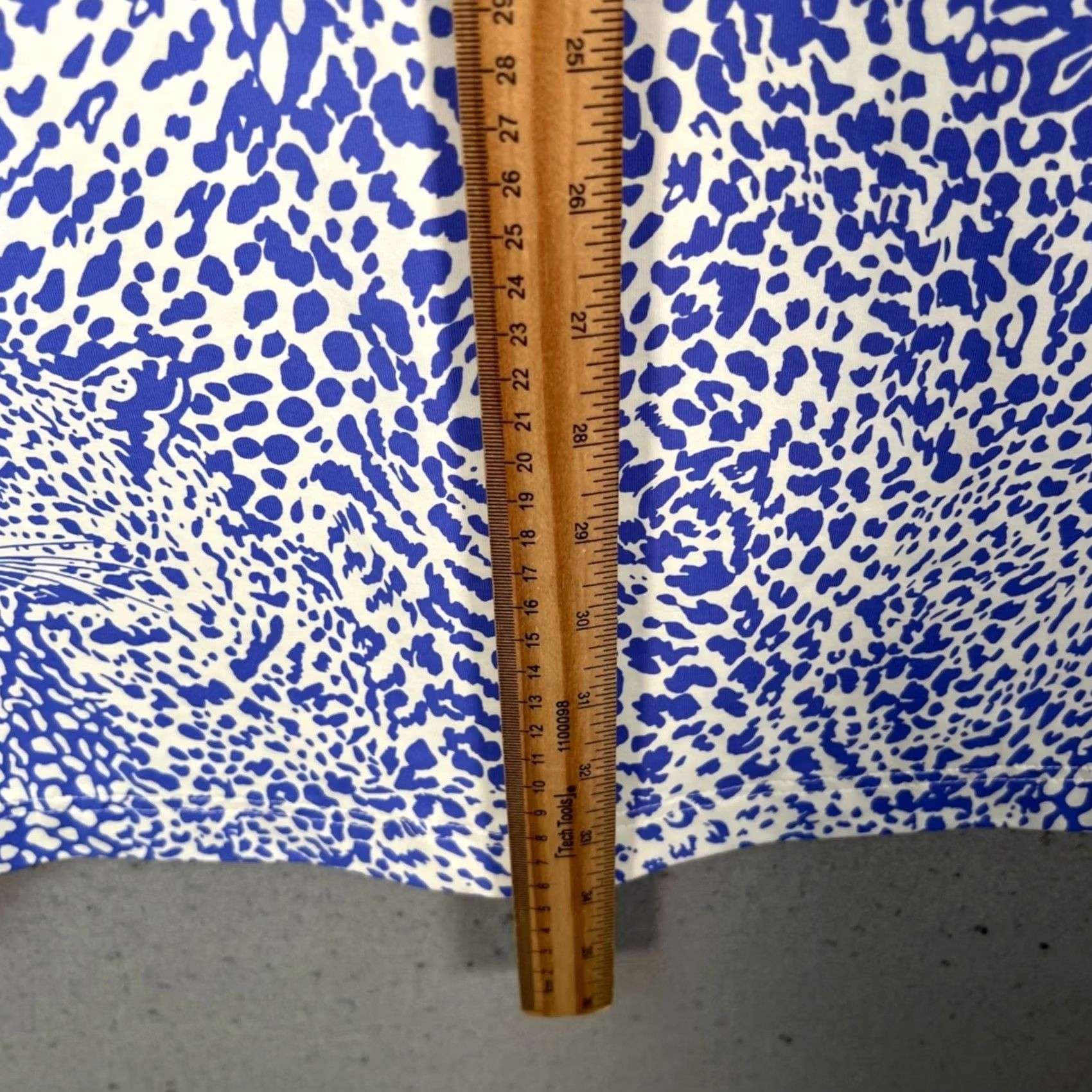 Vintage Persifor Womens Medium Blue & White Leopard Print Button-Up Tunic Dress Shirt Dress Size M / US 6-8 / IT 42-44 - 7 Thumbnail