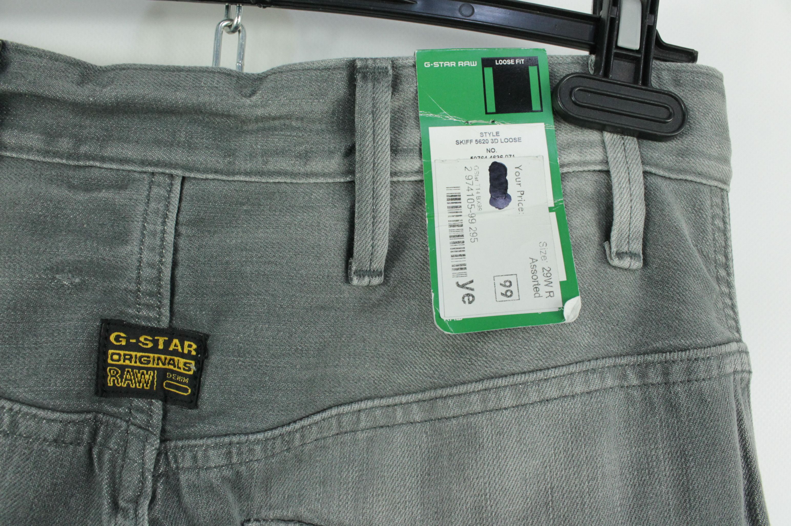 G-Star G-Star Raw Skiff 5620 3D Loose Gray Denim Baggy Jeans Size US 29 - 8 Thumbnail