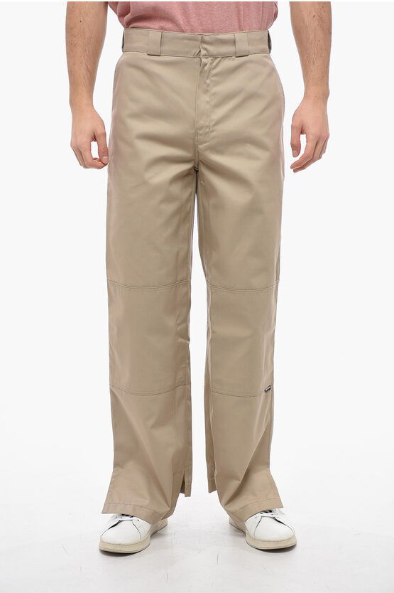 image of Palm Angels Cotton Blend Reversed Waistband Pants in Beige, Men's (Size 33)