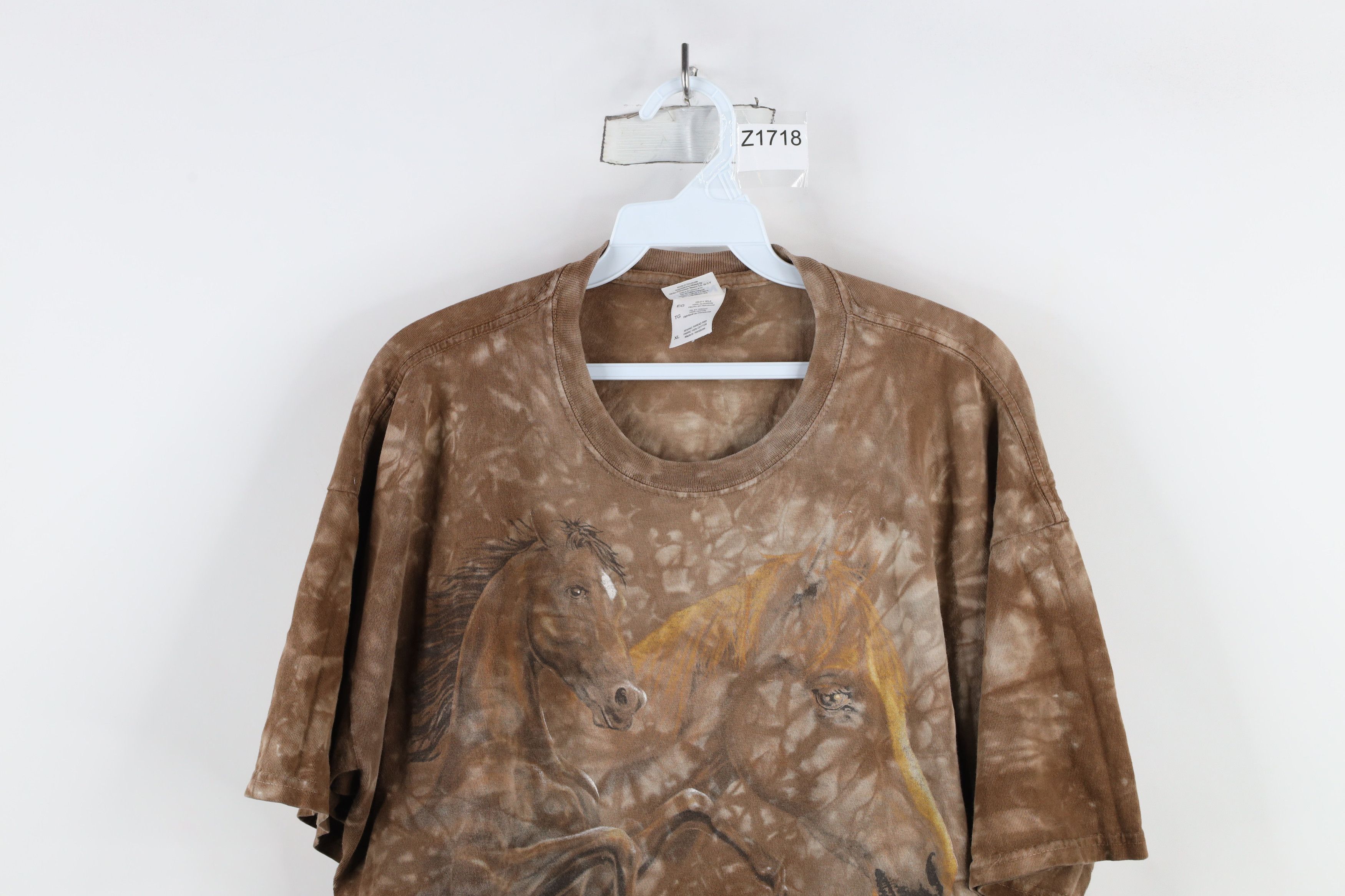 Vintage Vintage 90s Y2K Streetwear Equestrian Wash T-Shirt Brown Size US XL / EU 56 / 4 - 2 Thumbnail