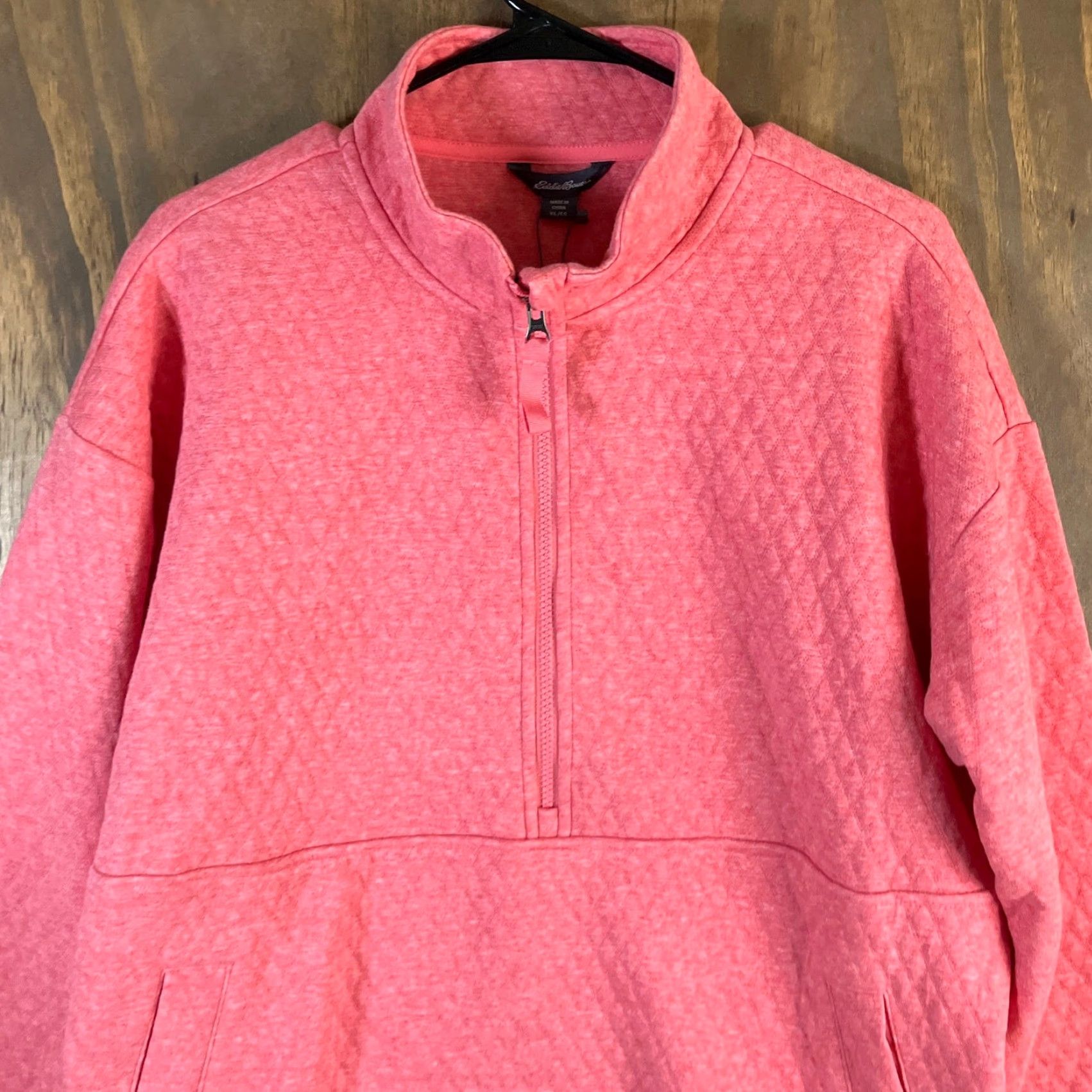 Eddie Bauer VINTAGE Eddie Bauer Womens Sweater Pink 1/2 Zip Quilted Long Sleeve Cotton Blend XL Size XL / US 12-14 / IT 48-50 - 2 Thumbnail