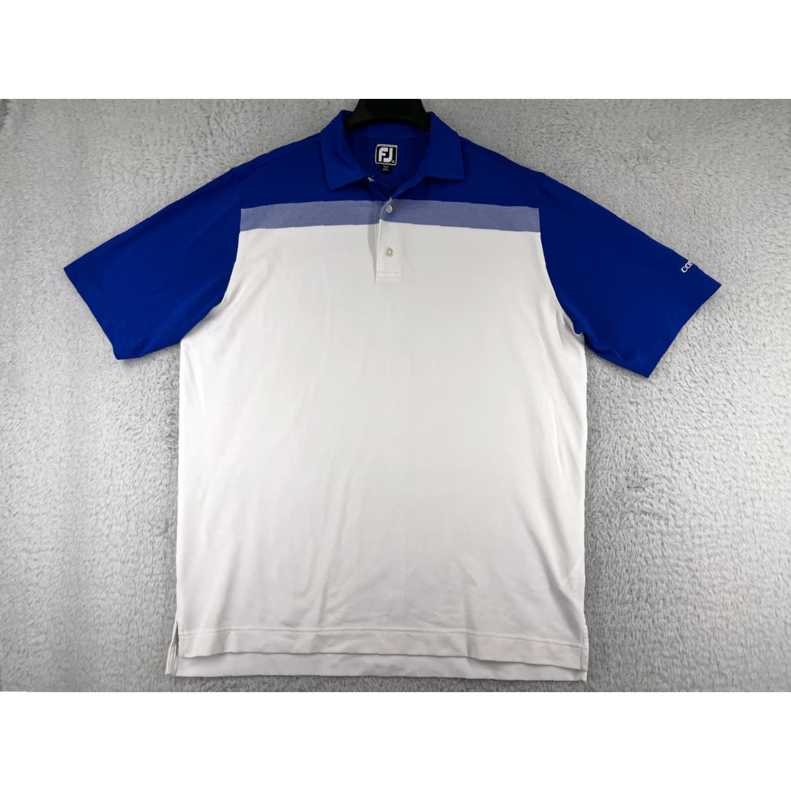 Footjoy FootJoy Polo Shirt Mens XL White Colorblock Stretch Polyester Spandex Golf Golfers Sports Modern American Casual Size US XL / EU 56 / 4 - 2 Thumbnail