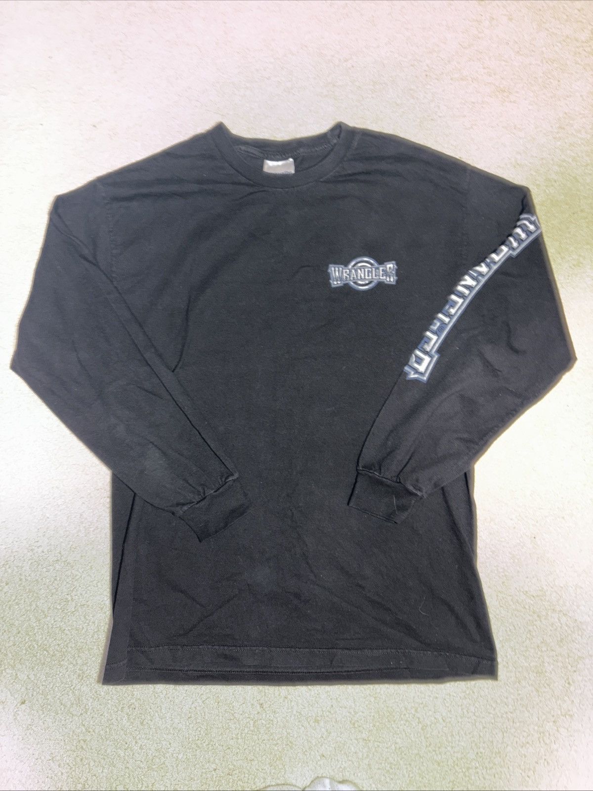 Vintage × Wrangler Vintage 90s Y2K Wrangler Black Long Sleeve Biker T-Shirt L Size US L / EU 52-54 / 3 - 2 Thumbnail