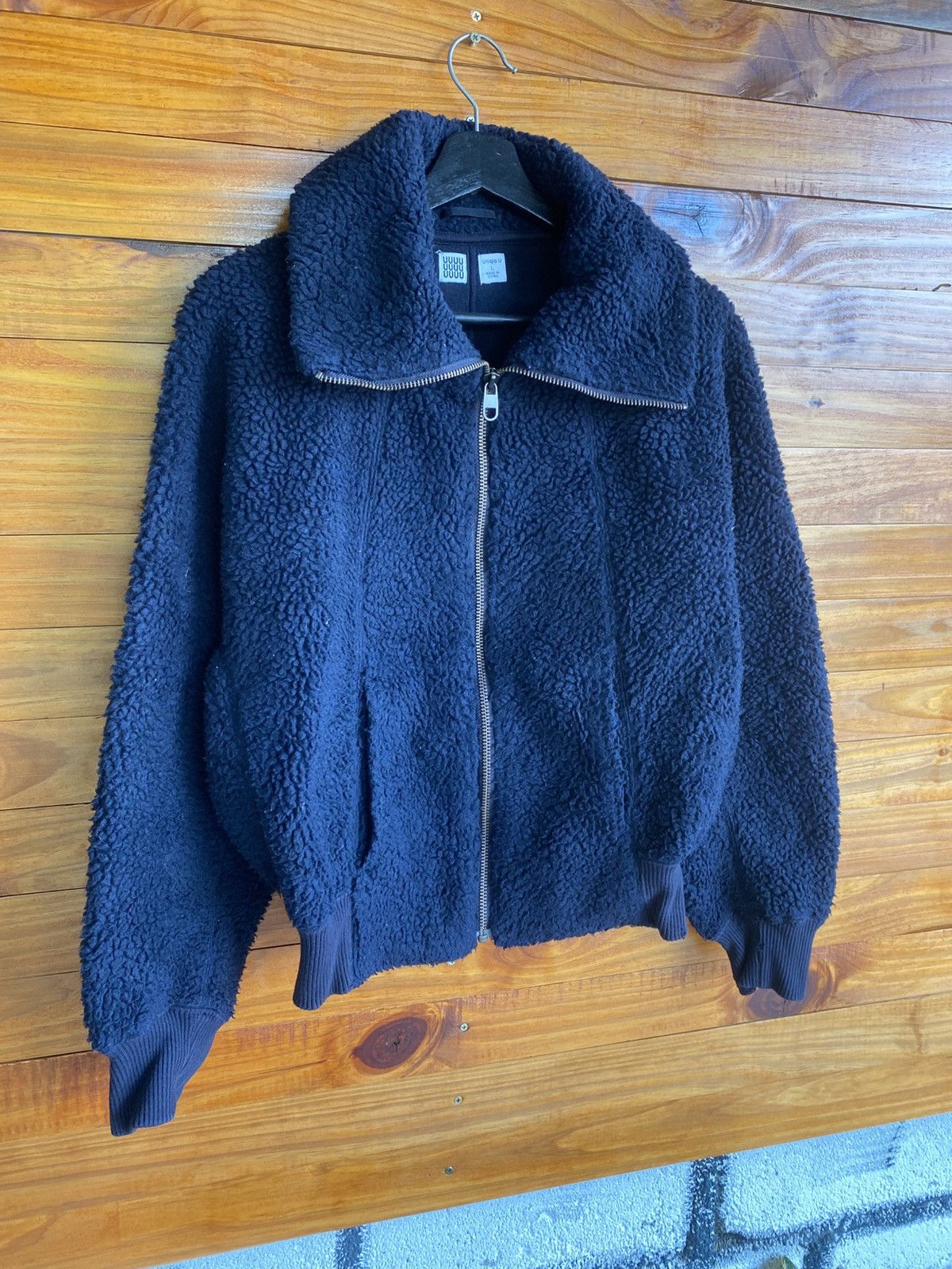 Uniqlo Uniqlo U Navy Fleece Zip Jacket Modern Minimalist Streetwear Size US M / EU 48-50 / 2 - 5 Thumbnail