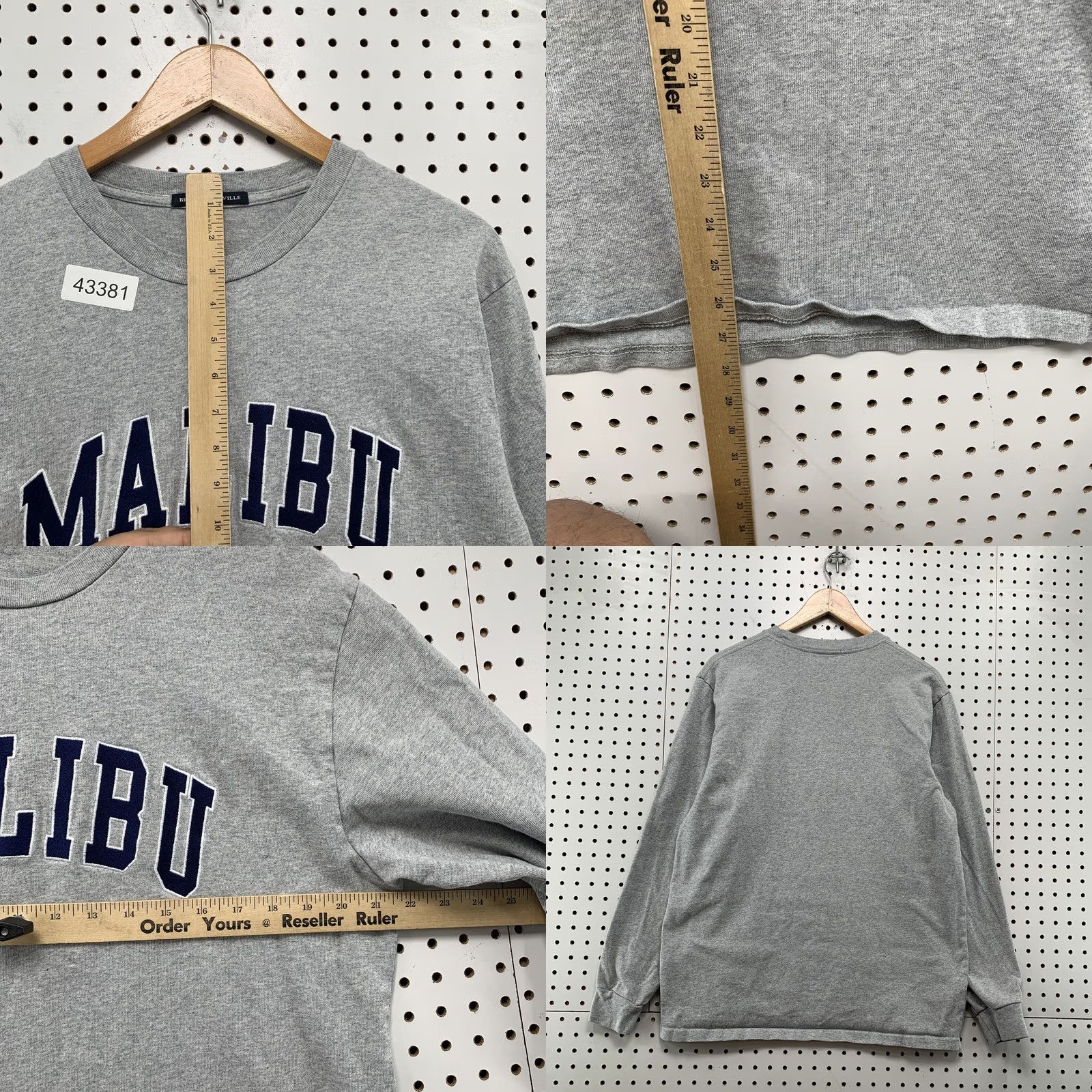 Brandy Melville Brandy Melville Shirt Womens Long Sleeve Gray Embroidered One Size Size ONE SIZE - 8 Thumbnail