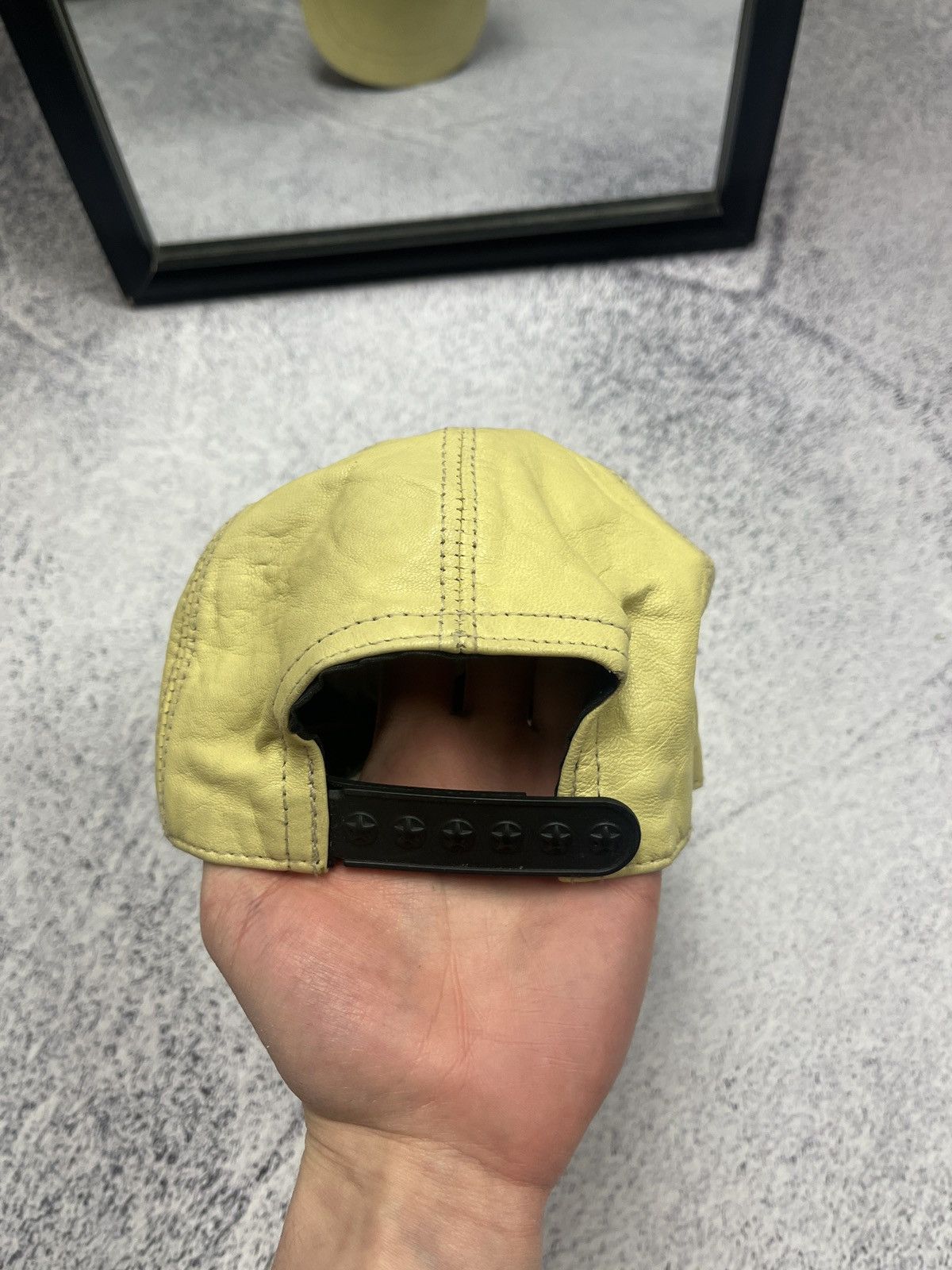 Vintage Vintage Audi Big Logo Leather Racing Cap Hat Moto 90’s Rare Size ONE SIZE - 6 Thumbnail