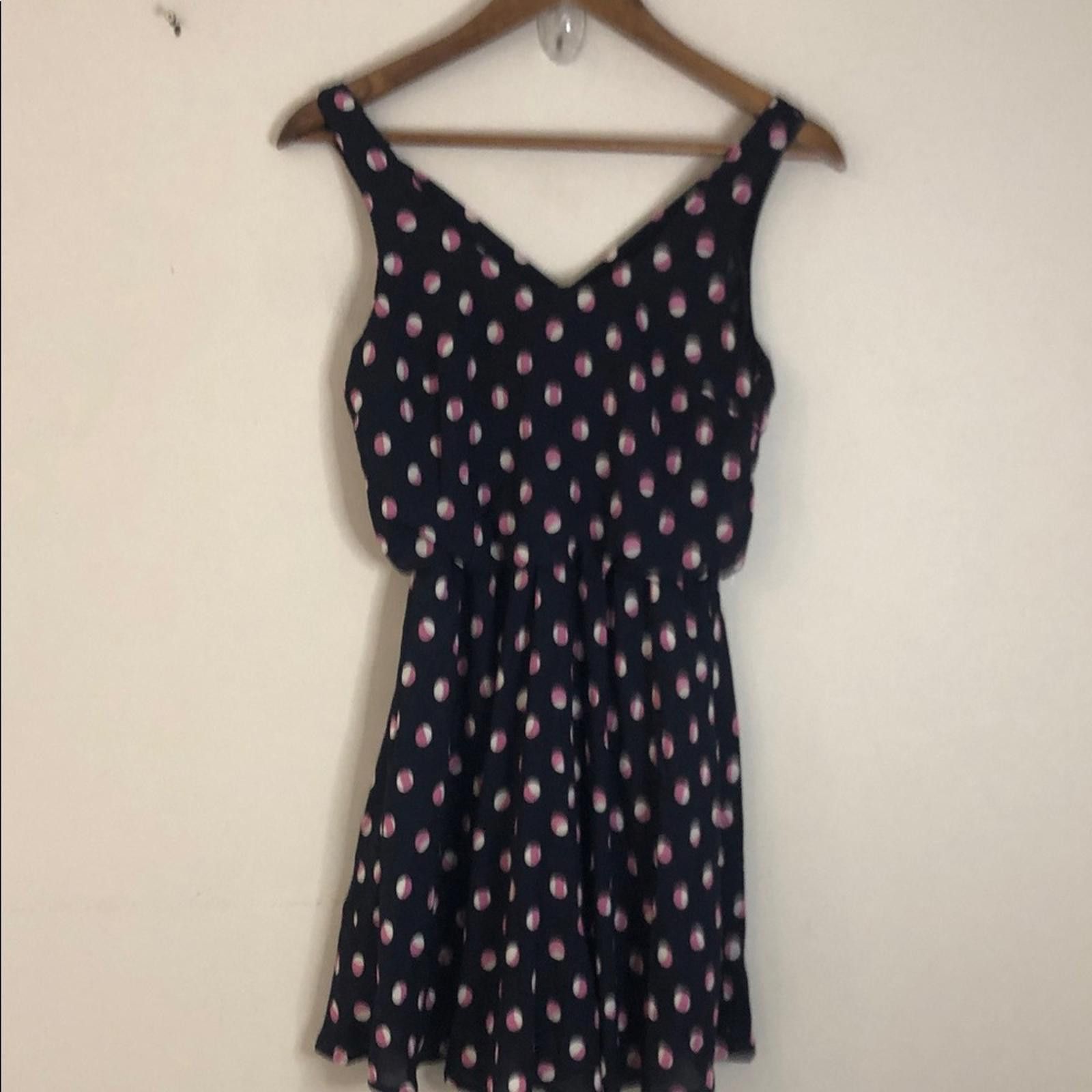 Luchiano Visconti Lush Black sleeveless mini dress Pink White Polka Dots SZ XS Size XS / US 0-2 / IT 36-38 - 1 Thumbnail