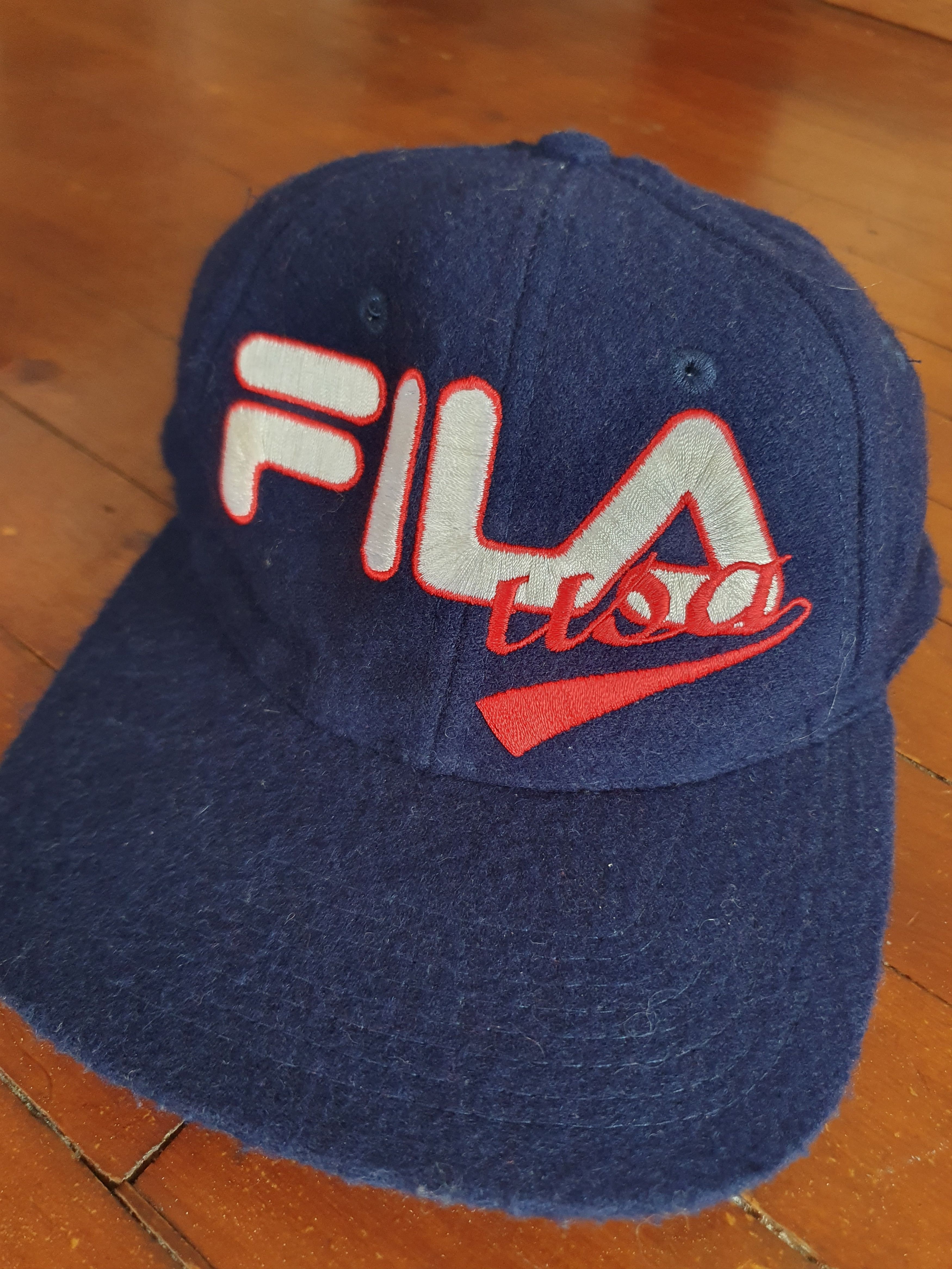 Fila × Vintage Fila USA Wool Blend Strapback Hat Winter Cap Size ONE SIZE - 1 Thumbnail