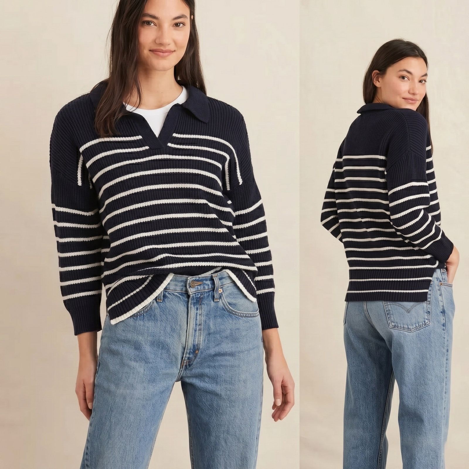 Alex Mill ALEX MILL Jacques Pullover polo sweater cotton knit sz M Size M / US 6-8 / IT 42-44 - 1 Thumbnail