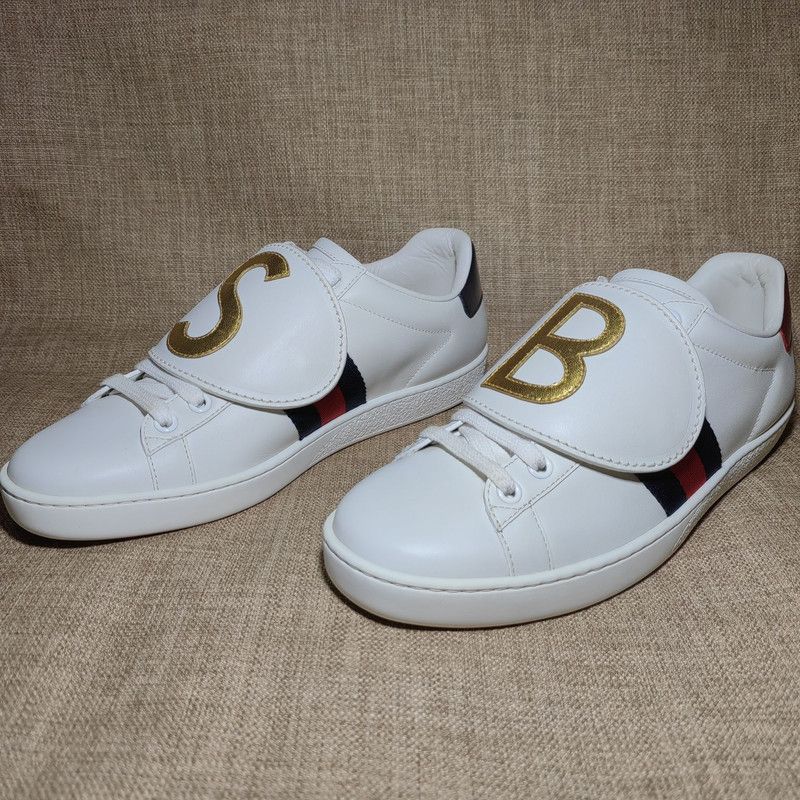 Gucci Gucci Casual White Sneakers with Gold Details 0079 Size US 6.5 / EU 39-40 - 1 Thumbnail