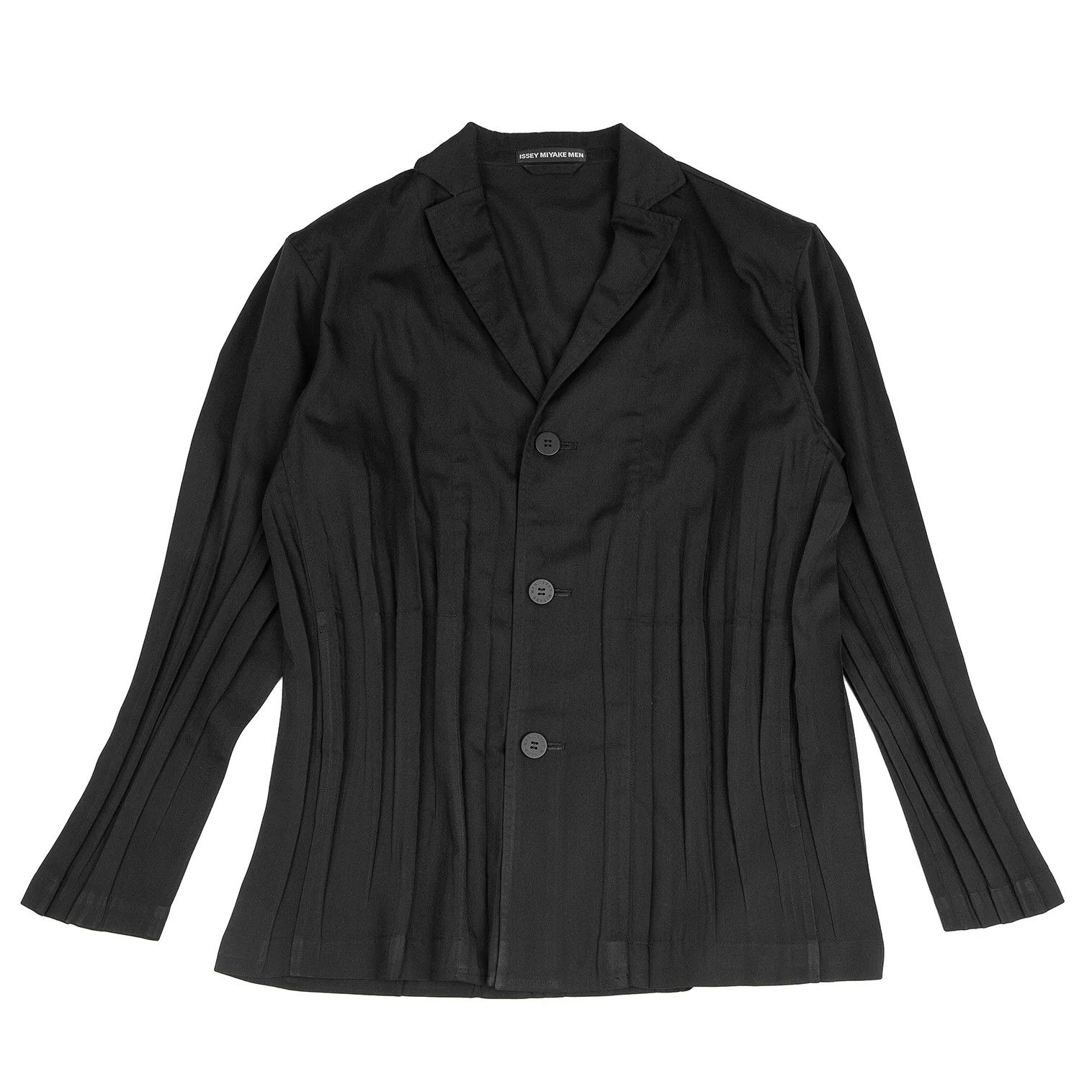 Pleats Jacket in Black with Shoulder Pads