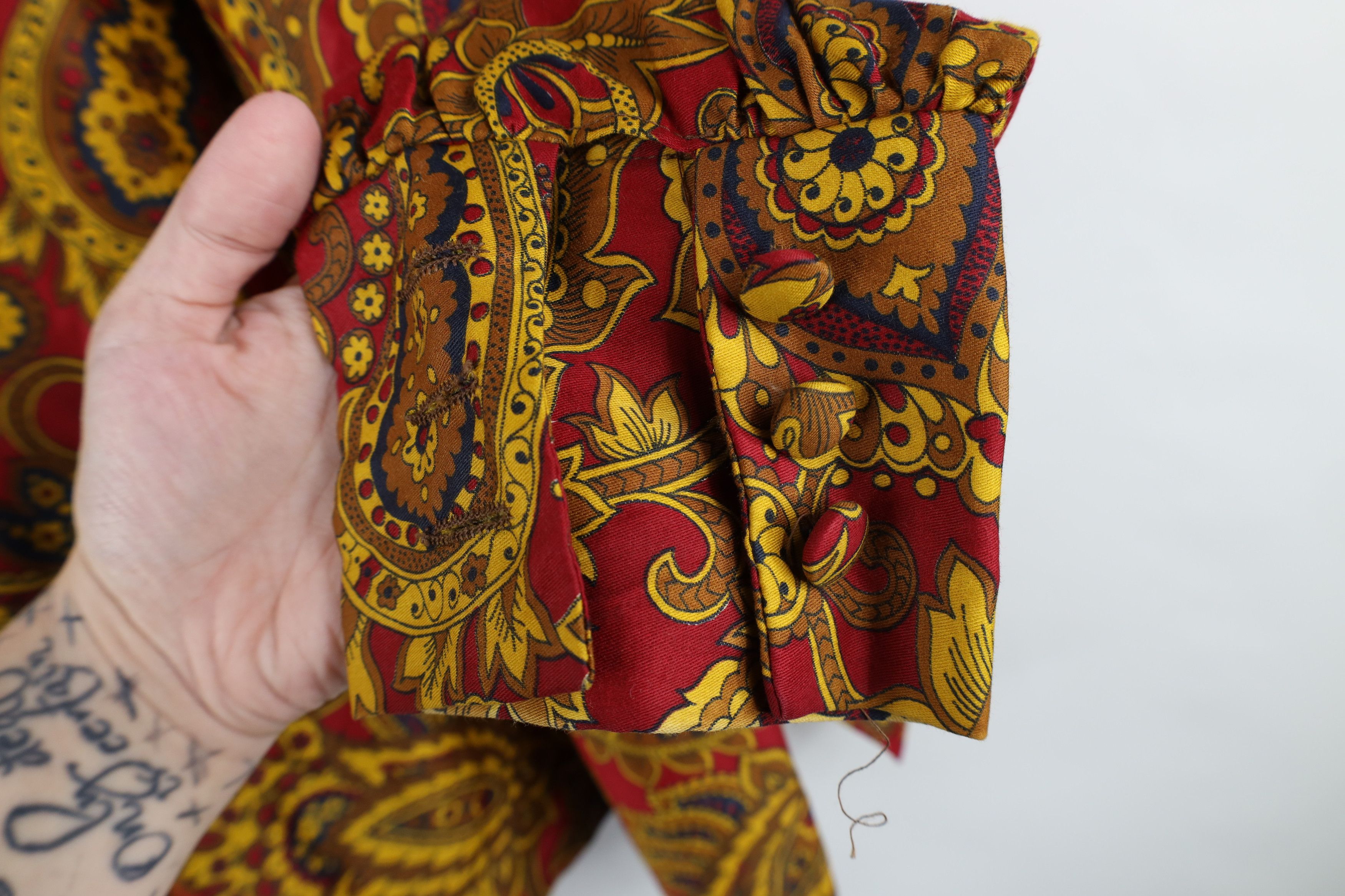 Vintage Vintage 40s 50s Streetwear Paisley Dagger Collar Polo Shirt Size US XL / EU 56 / 4 - 8 Thumbnail