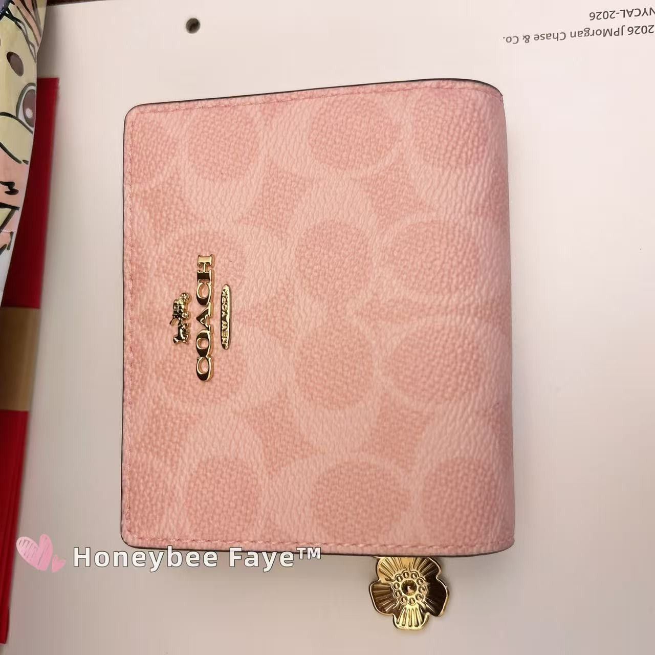 Coach Snap Wallet In Signature Canvas With Charm CEC34 Size ONE SIZE - 3 Thumbnail