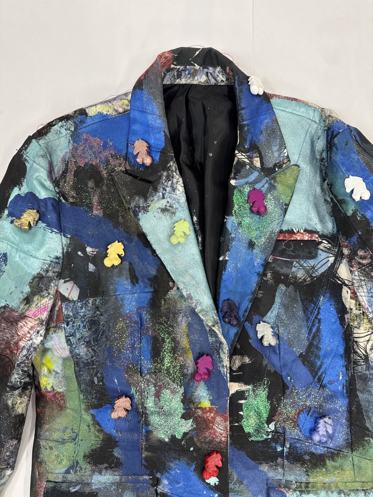 Other Hand Painted Blazer with Charms Size 50S - 2 Thumbnail