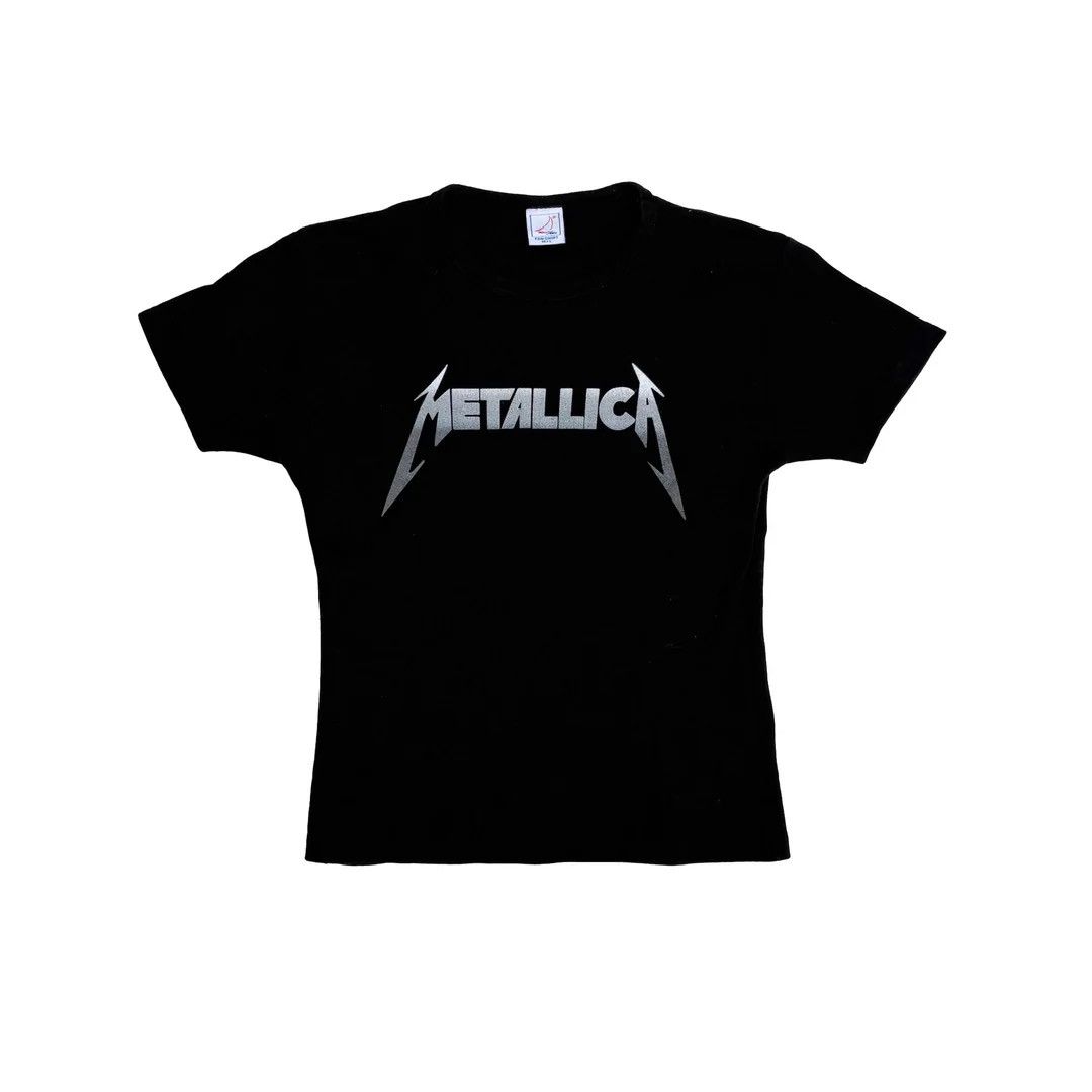 Band Tees × Metallica × Vintage Metallica 1990 90s Vintage Logo Band Concert Top T-Shirt Size M / US 6-8 / IT 42-44 - 1 Thumbnail