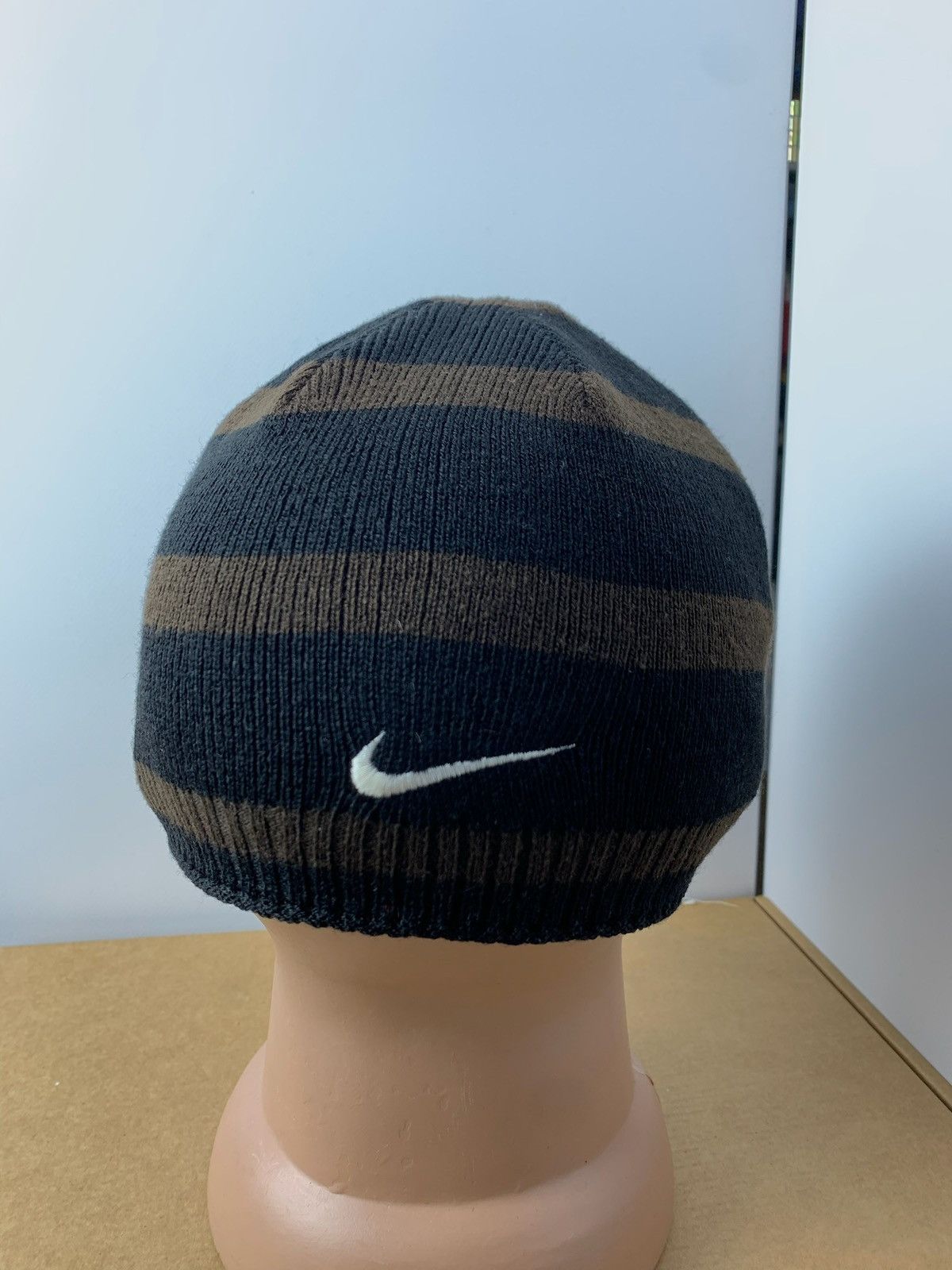 Nike × Vintage Vintage Nike hat striped brown black logo Size ONE SIZE - 4 Thumbnail