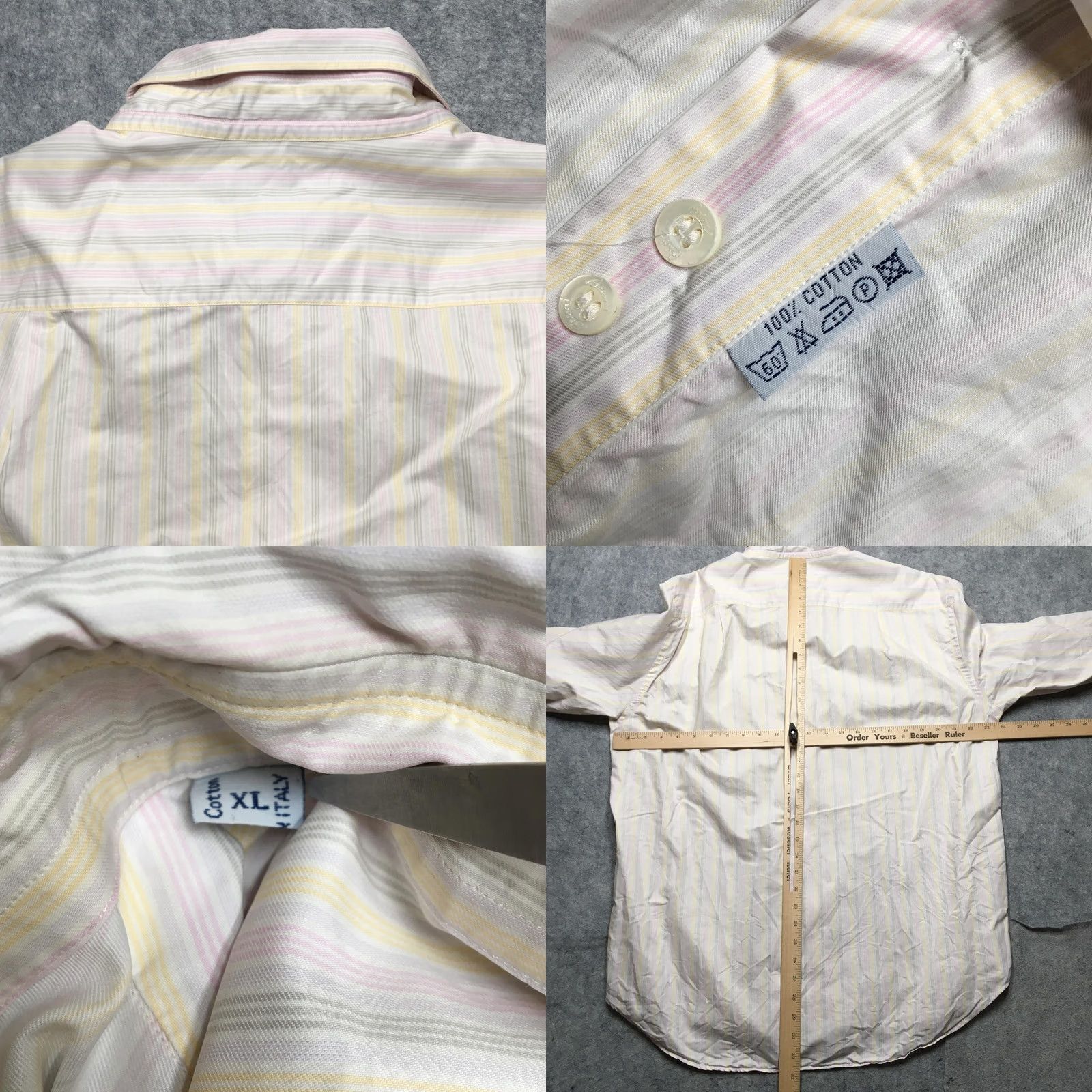 Brioni Brioni Shirt Mens XL Stripe Button-Down Italy Neiman Marcus Luxury Dress Shirt Color White Size 46R - 8 Thumbnail