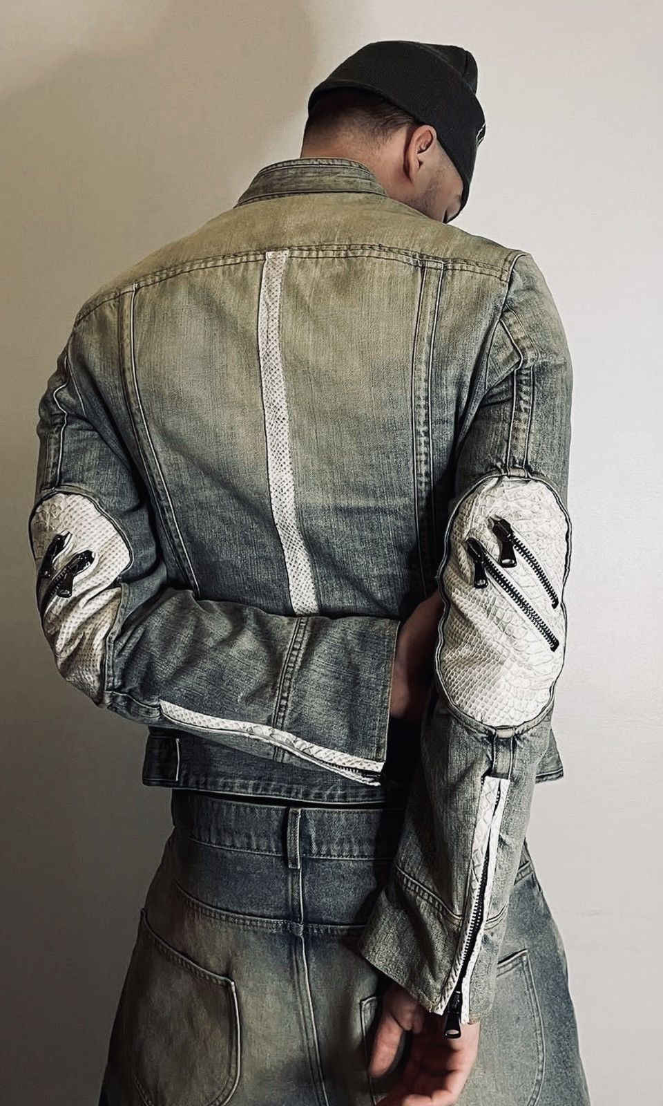 Dolce & Gabbana Dolce & Gabbana Croc Leather Panel Denim Jacket Archive Size US L / EU 52-54 / 3 - 9 Thumbnail