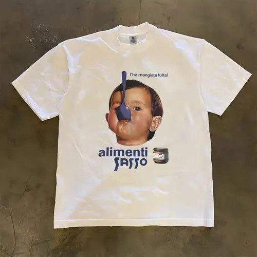 Vintage Riruuko x Iken White street retro trend boy print t-shirt Size US L / EU 52-54 / 3 - 3 Thumbnail