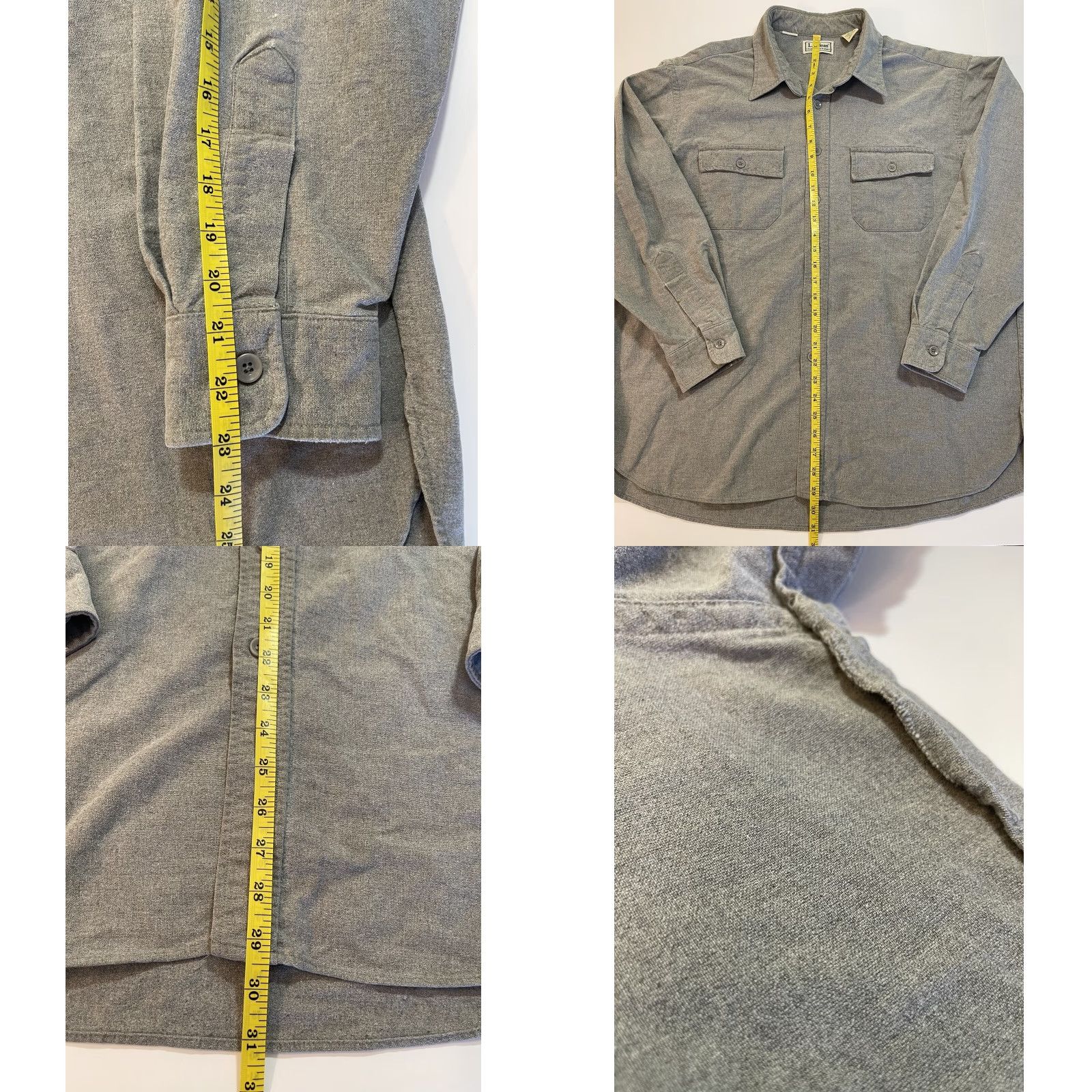 Vintage VINTAGE LL Bean Chamois Cloth Shirt Mens Button-Up 17.5 Gray 48 Chest USA Fall Winter Long Sleeve Mens 100% Cotton Size US XL / EU 56 / 4 - 8 Thumbnail