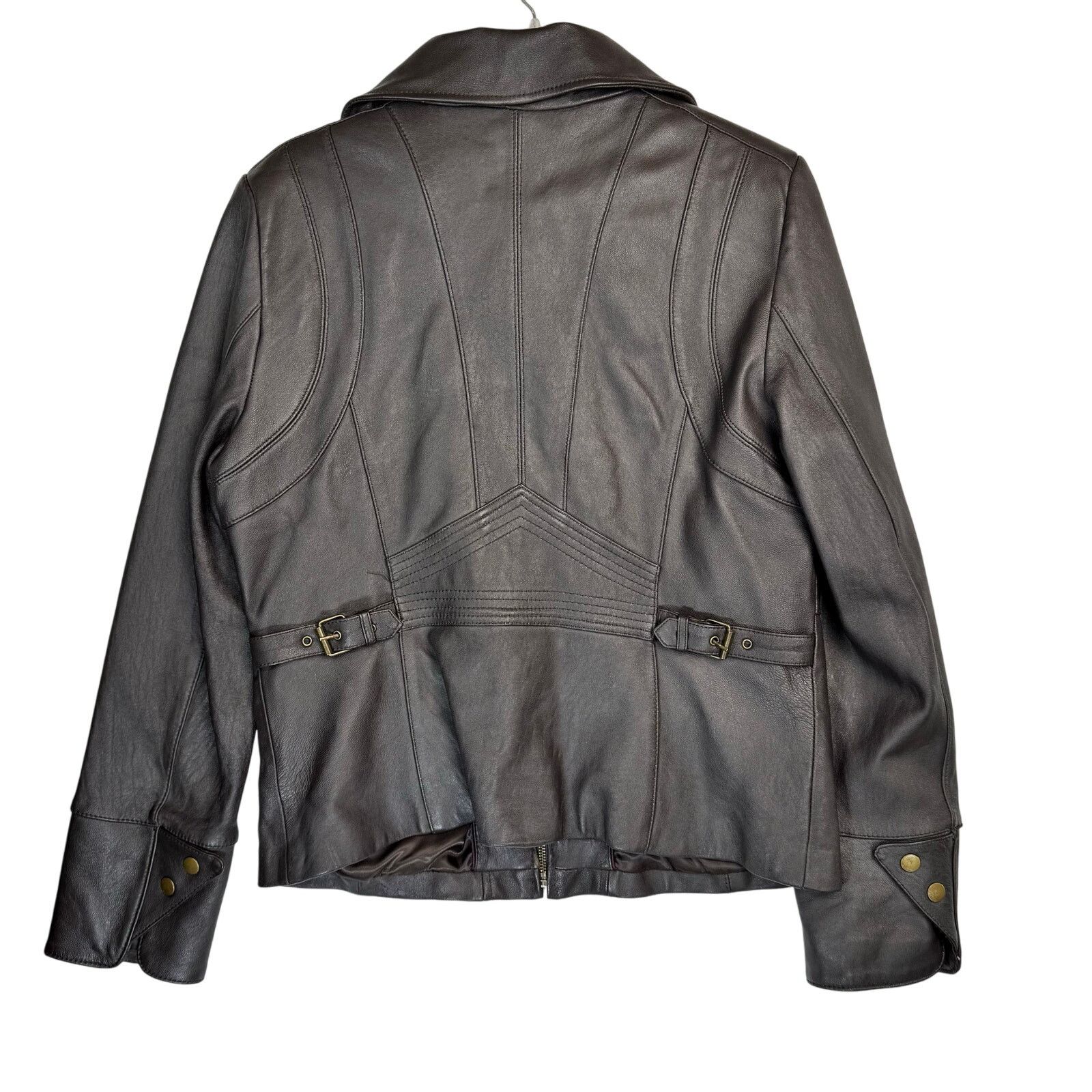 Other vtg y2k lambskin leather moto jacket brown ana size large Size L / US 10 / IT 46 - 3 Thumbnail