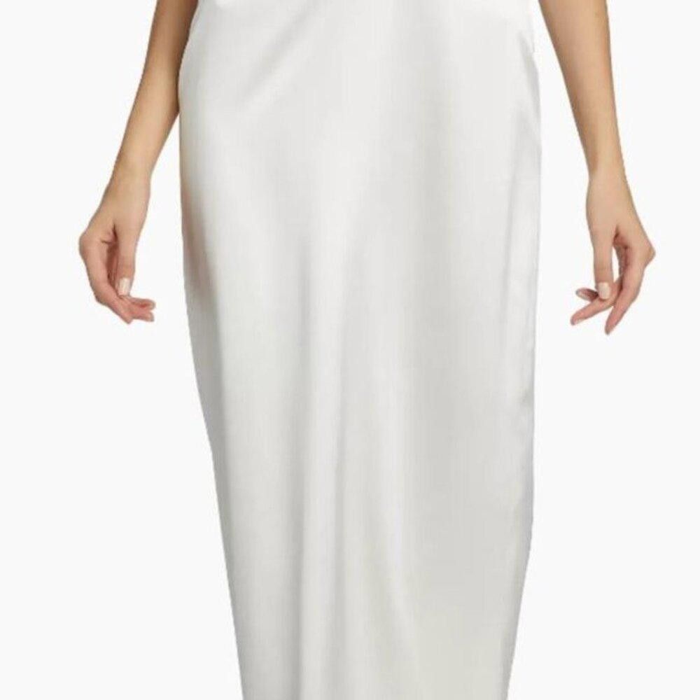 Designer NWT Brandon Maxwell Bridal Silk Off-The-Shoulder Gown Size S / US 4 / IT 40 - 4 Thumbnail