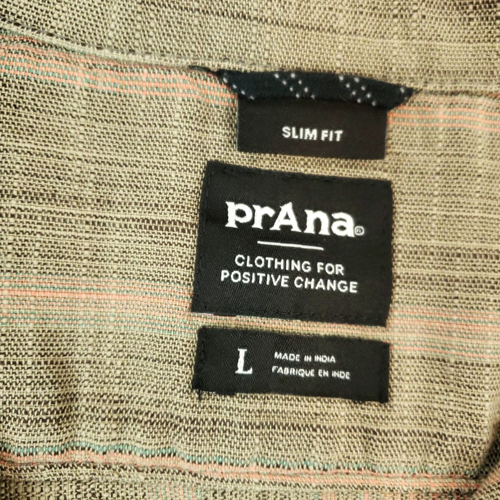 Prana prAna Slim Fit Button-Up Shirt Mens Large Brown Pink Striped Casual Workwear Size US L / EU 52-54 / 3 - 5 Thumbnail