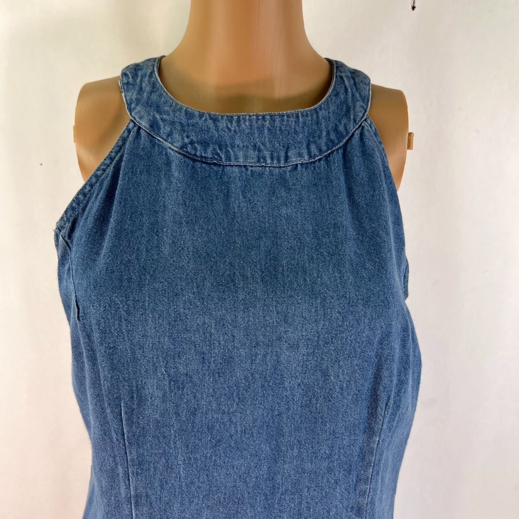 Vintage Xhilaration Denim Midi Dress Women Size L Sleeveless Blue Casual Party USA Size L / US 10 / IT 46 - 2 Thumbnail