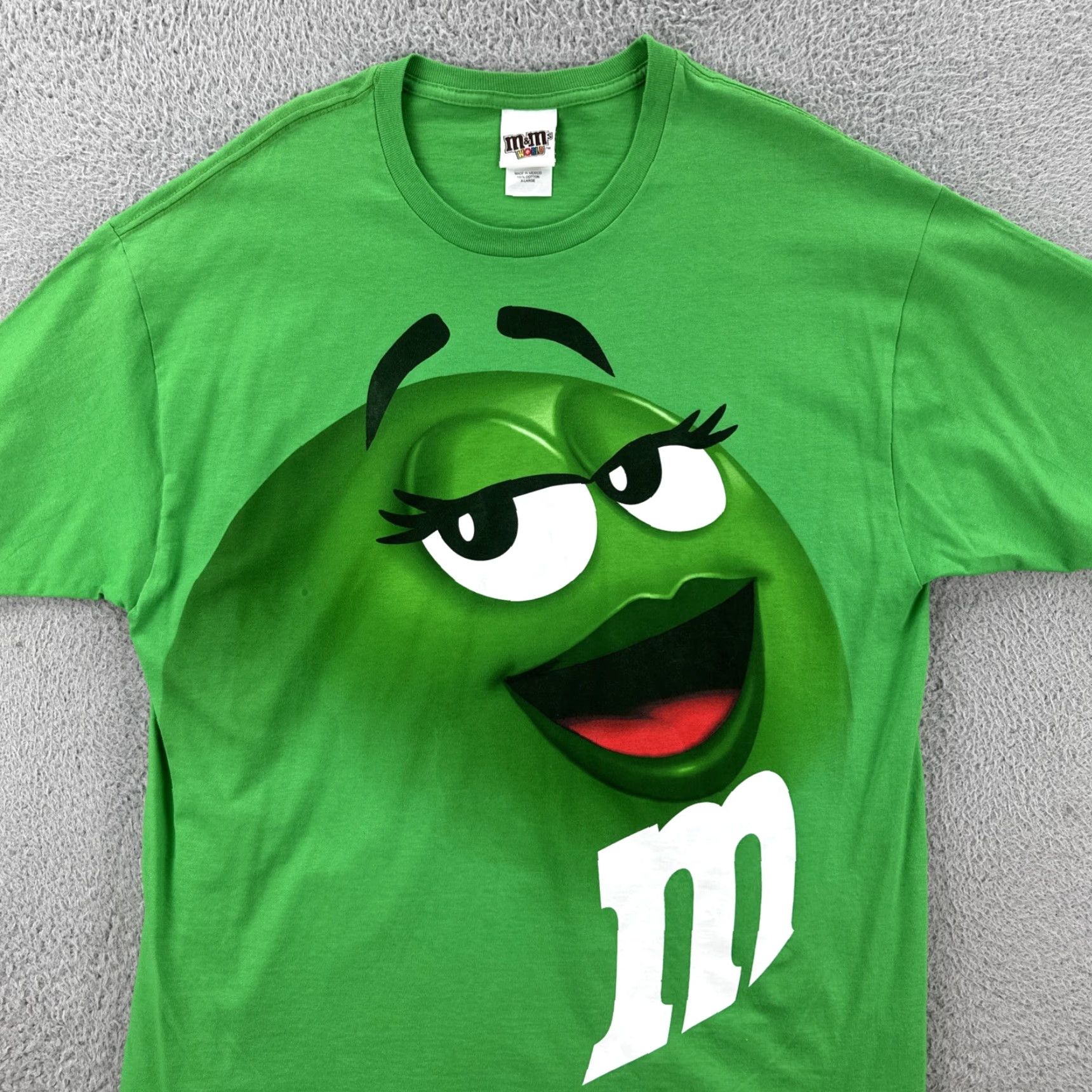 Vintage M&M’s World T-Shirt Mens XL Green Graphic Print Ms. Green M&M Short Sleeve Crew Neck Shirt Size US XL / EU 56 / 4 - 5 Thumbnail
