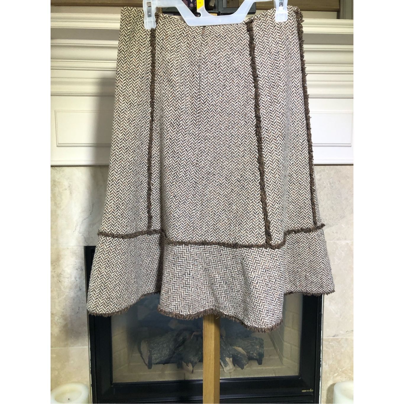 Ann Taylor Ann Taylor LOFT Women’s Brown and Cream Elegant Knee Length Size 30" / US 8 / IT 44 - 3 Thumbnail